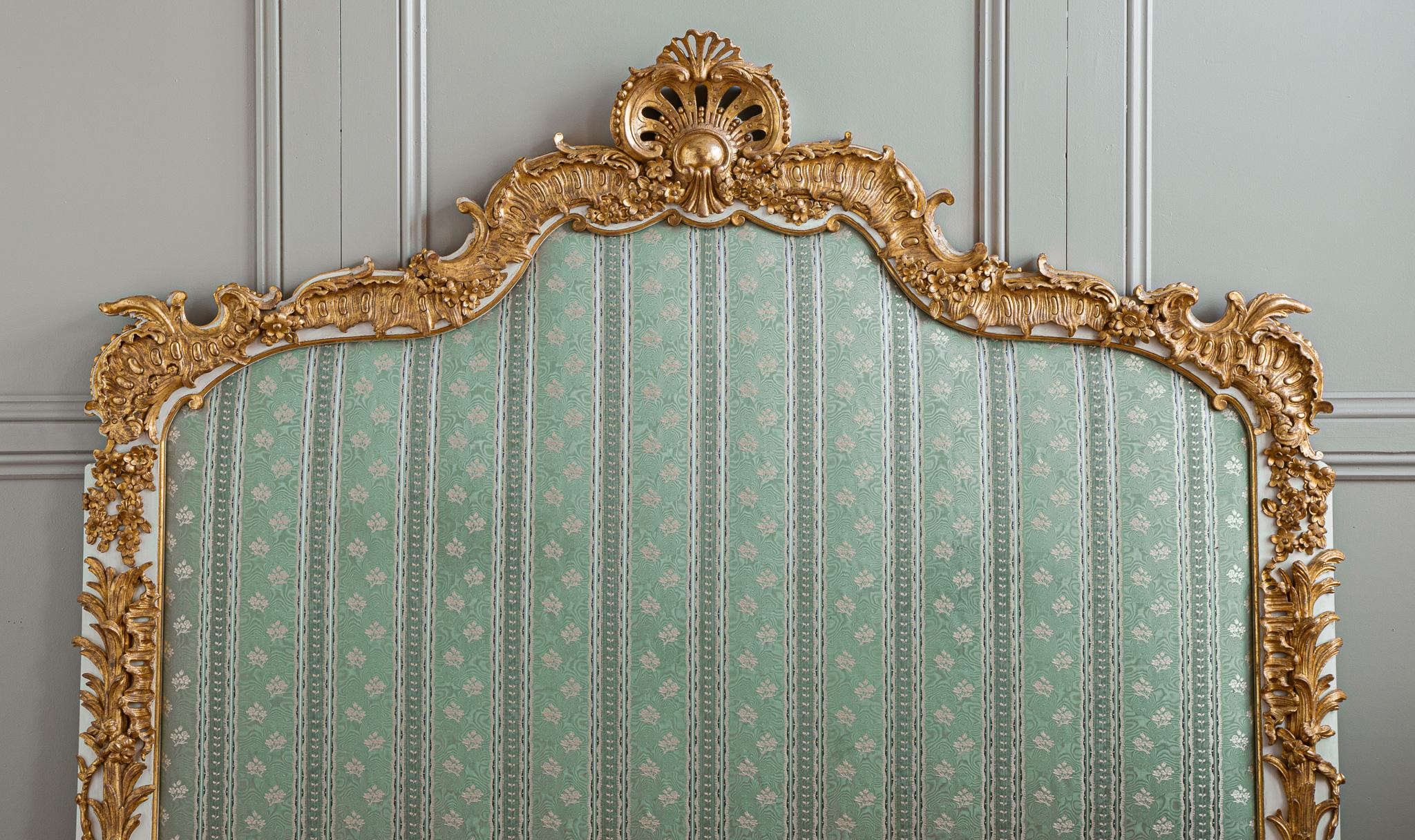 Gold Leaf French Early 20th Century Louis XV Style Large Gilt wood Headboard