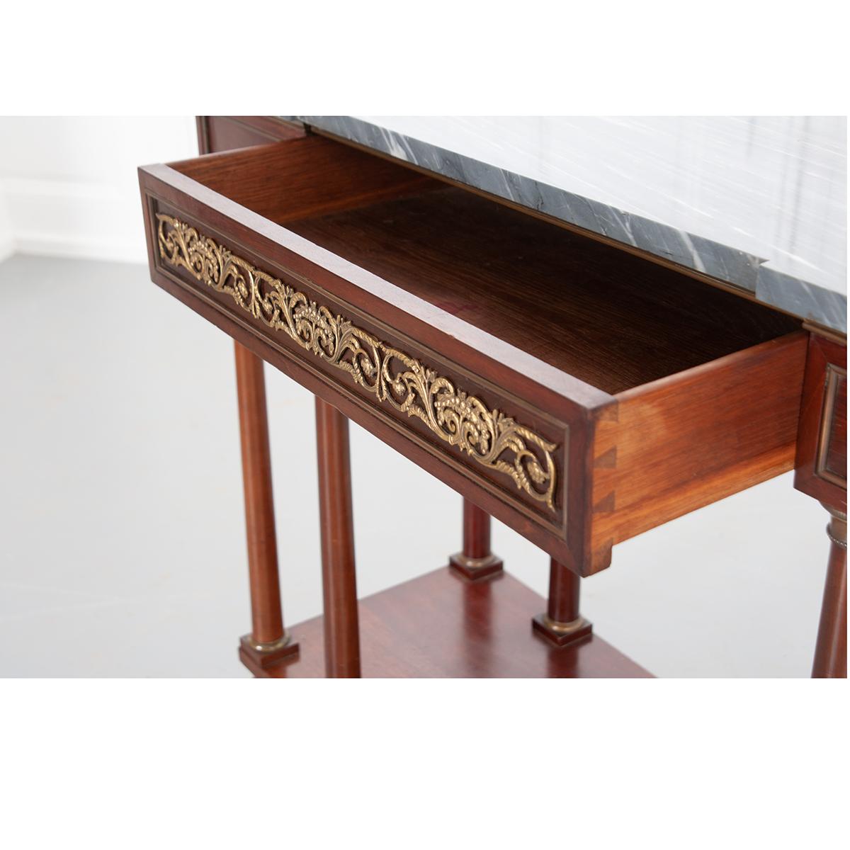 French Early 20th Century Mahogany Empire Style Console 7