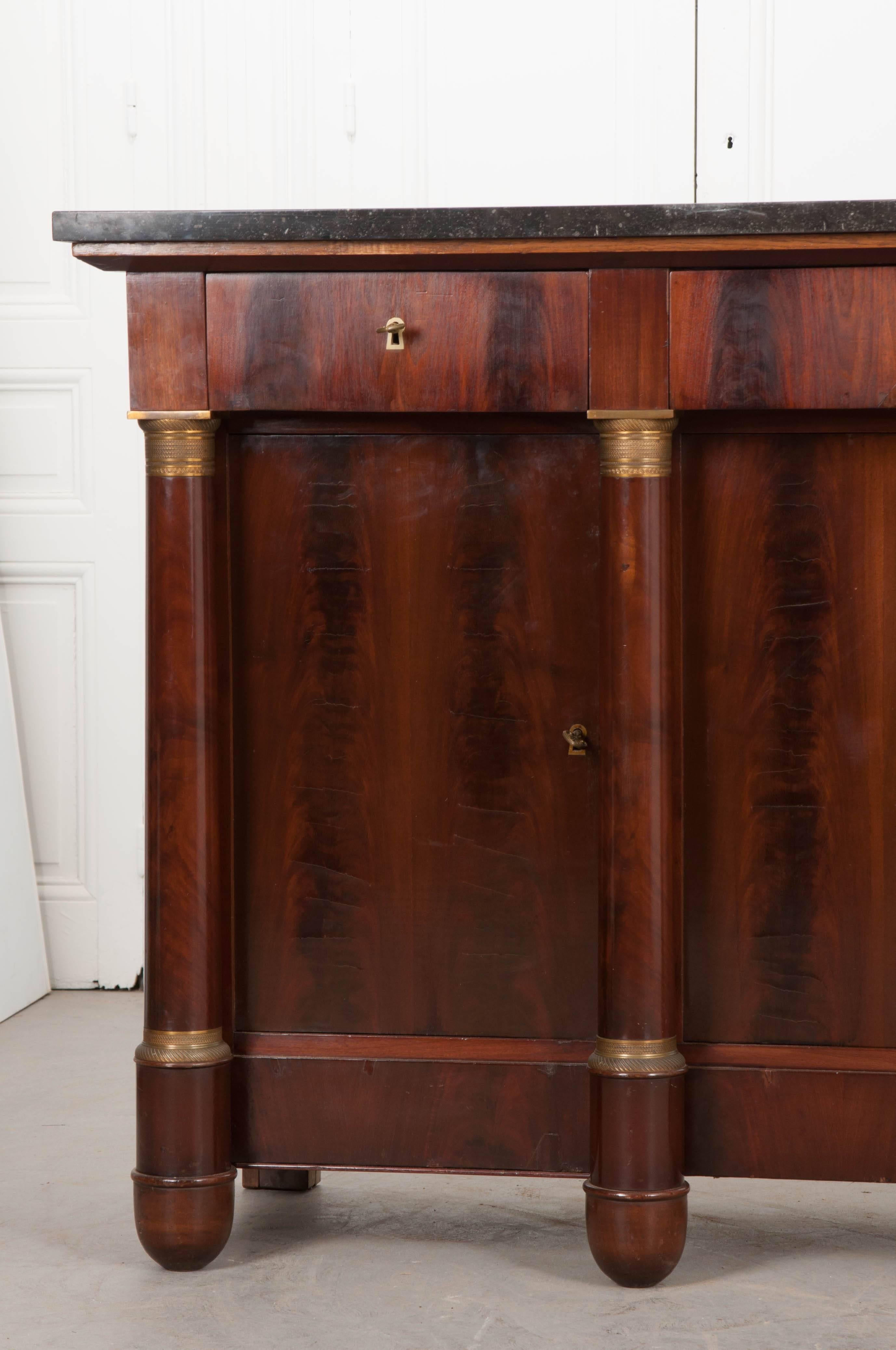 French Early 20th Century Mahogany Empire Style Enfilade In Good Condition In Baton Rouge, LA
