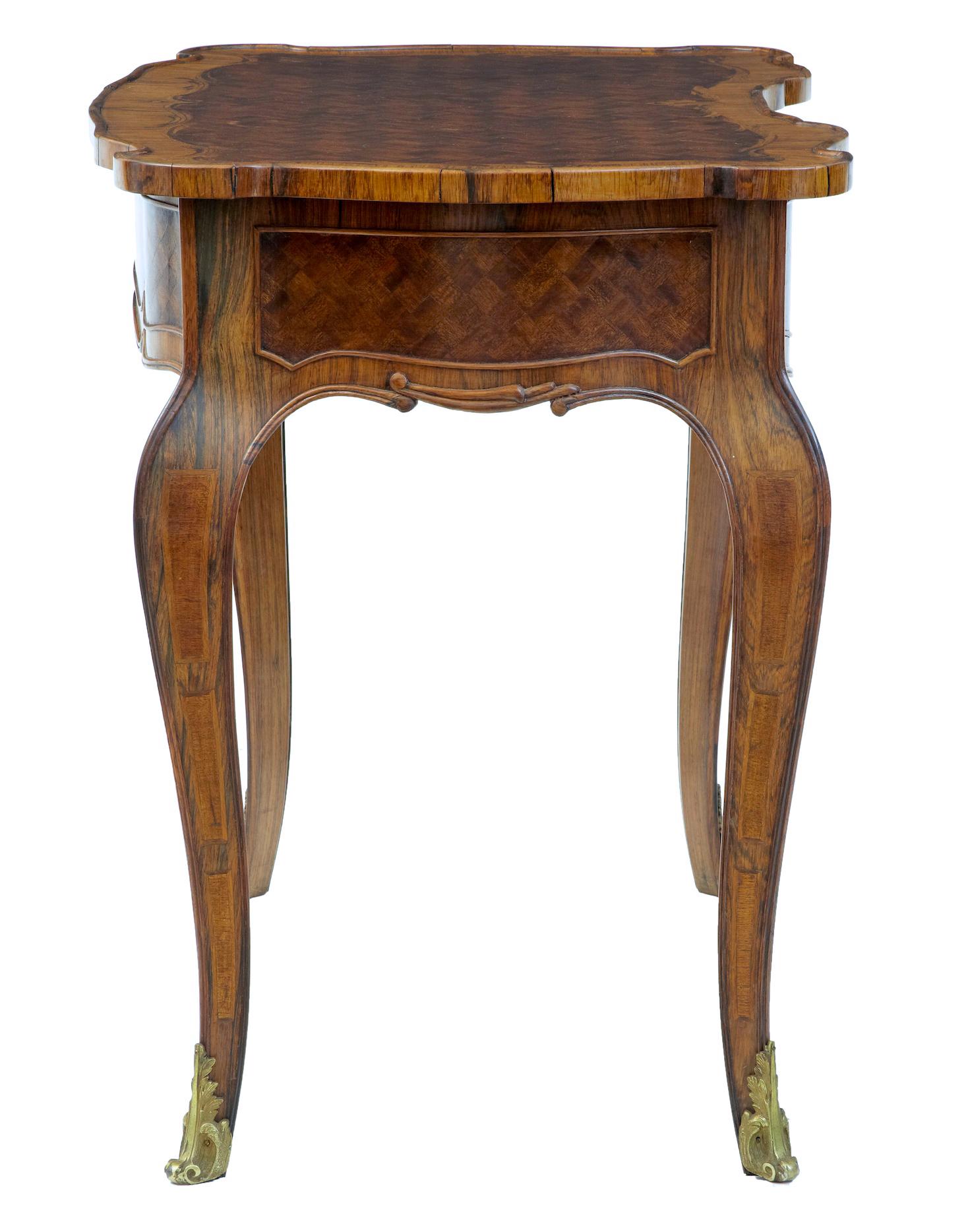 French Early 20th Century Mahogany Parquet Side Table In Good Condition In Debenham, Suffolk