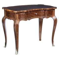 French Early 20th Century Mahogany Parquet Side Table