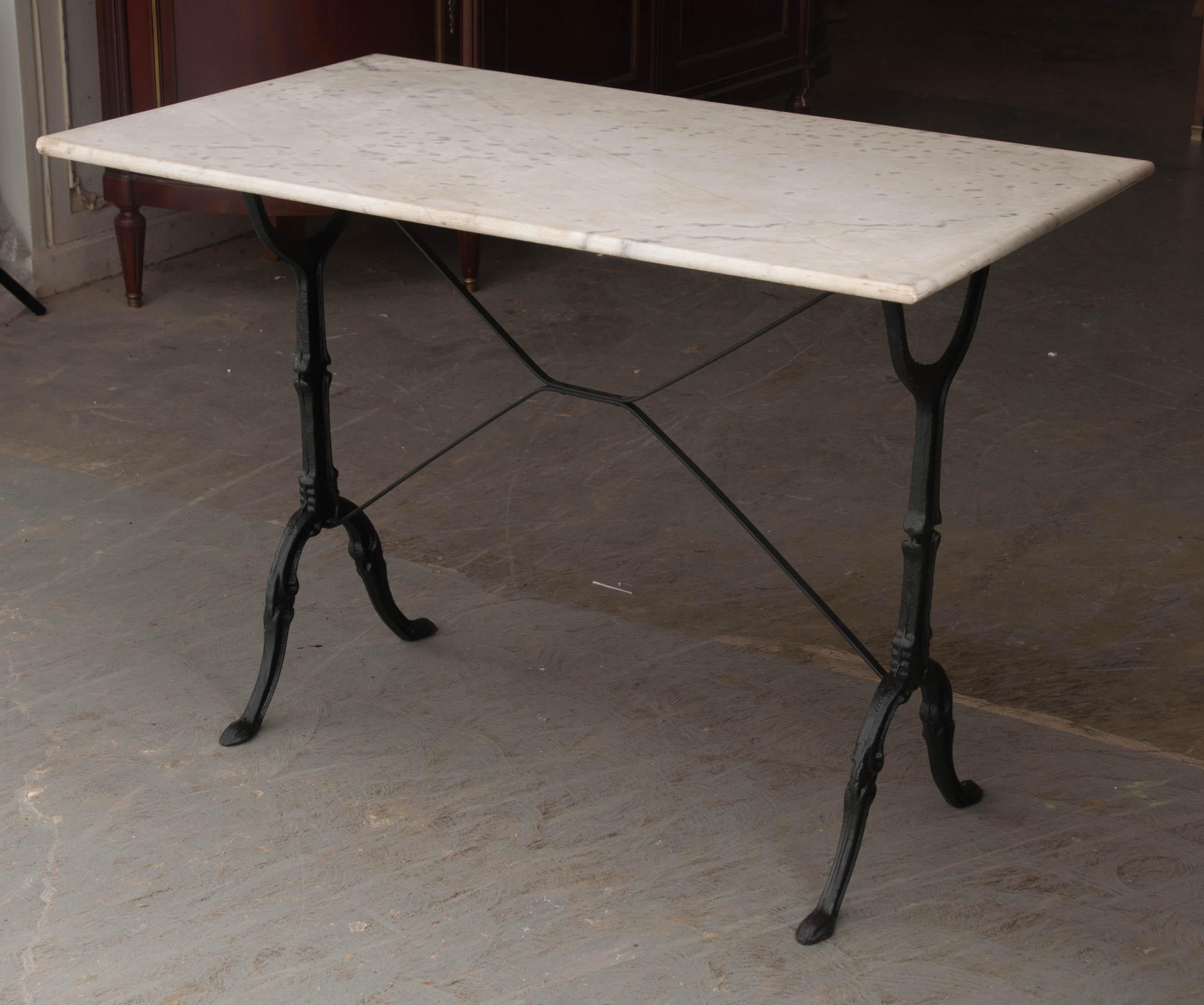 French Early 20th Century Marble-Top Bistro Table 3