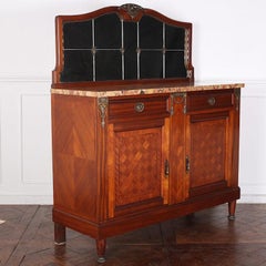 French Early 20th Century Marble Top Buffet Sideboard Breche d'Alep Marble