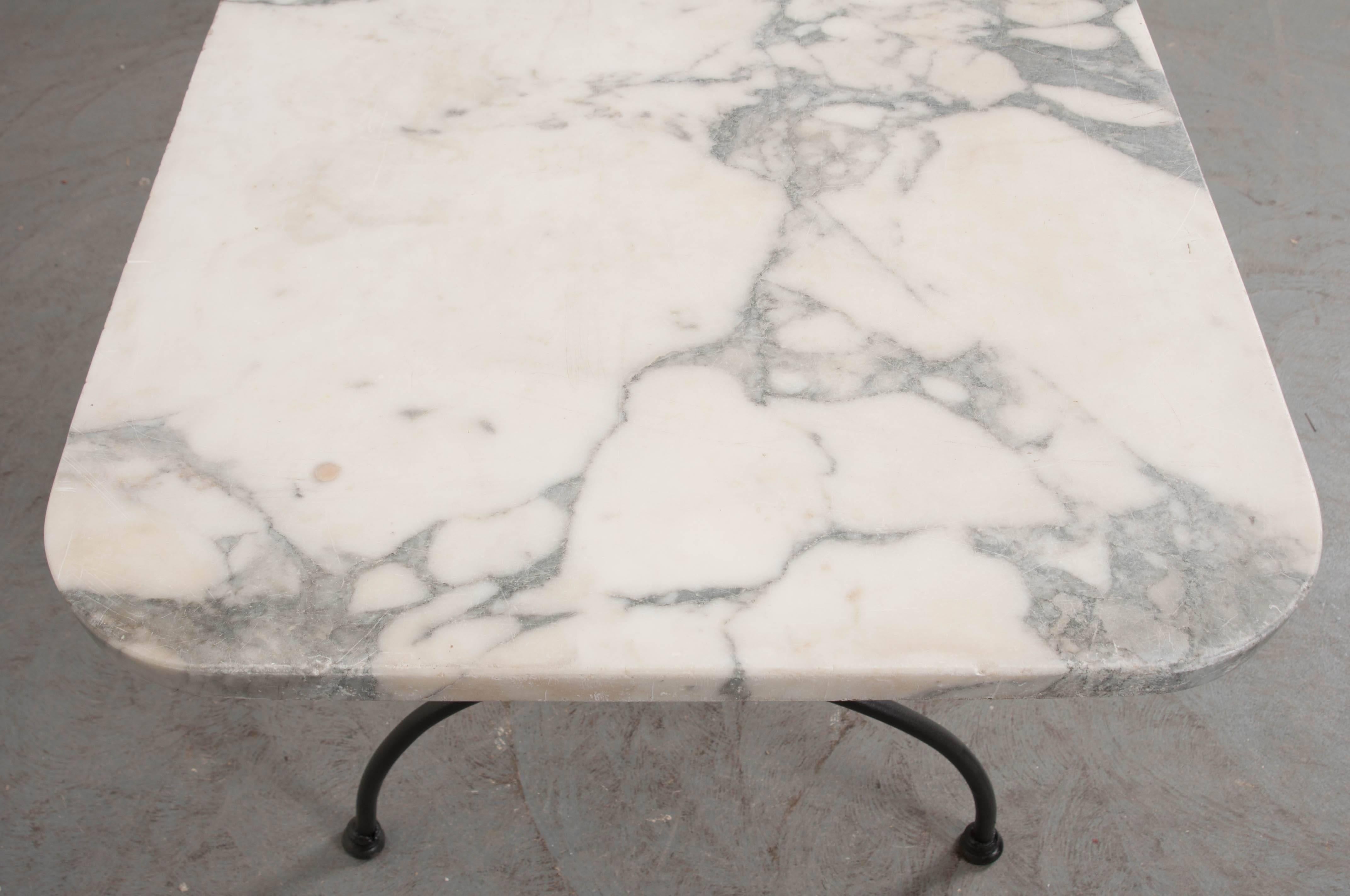 French Early 20th Century Marble-Top Garden Table 5