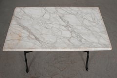 French Early 20th Century Marble-Top Garden Table
