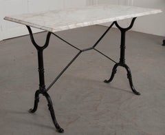 French Early 20th Century Marble-Top Garden Table