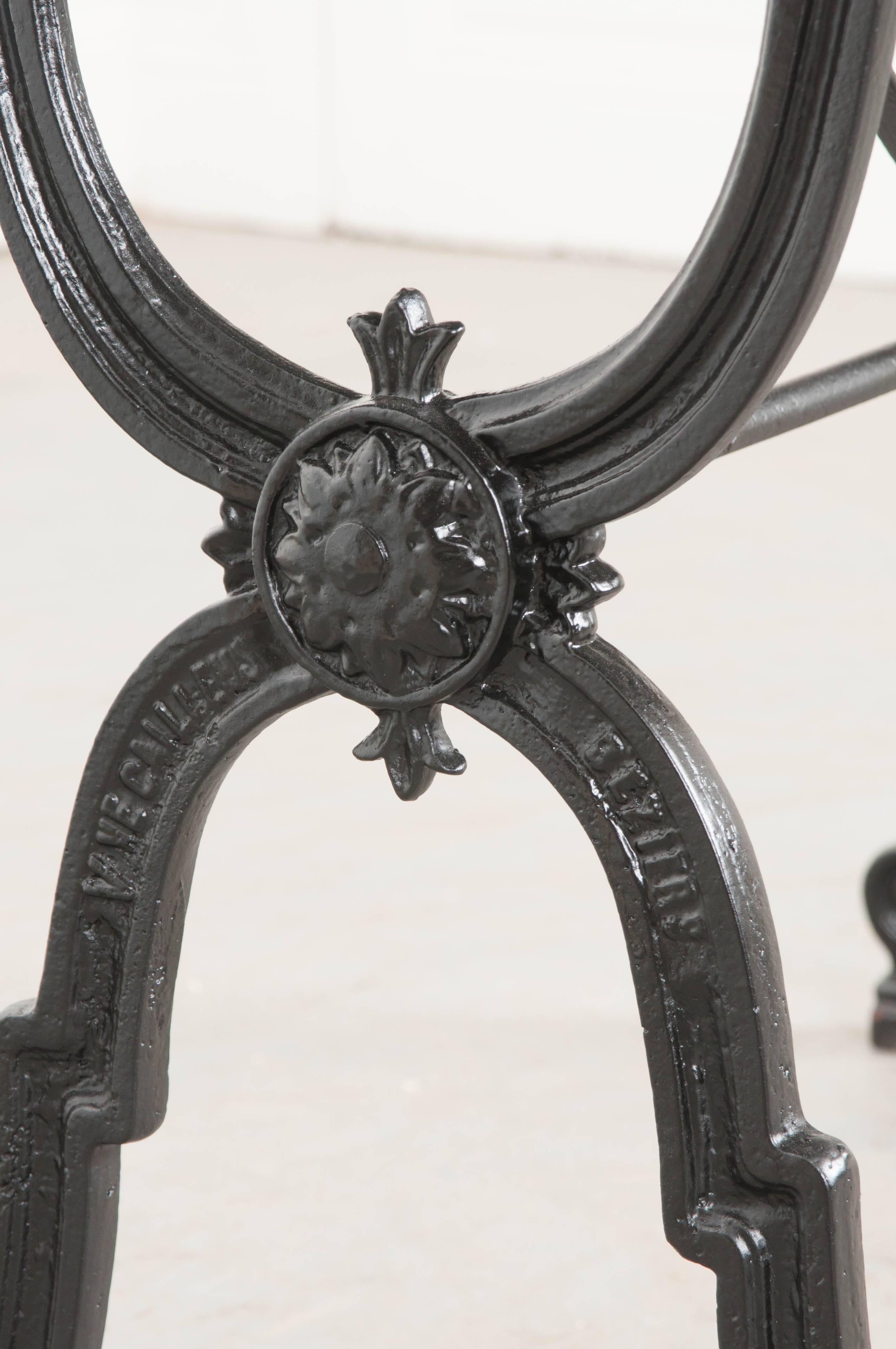 French Early 20th Century Marble-Top Garden Table In Good Condition In Baton Rouge, LA