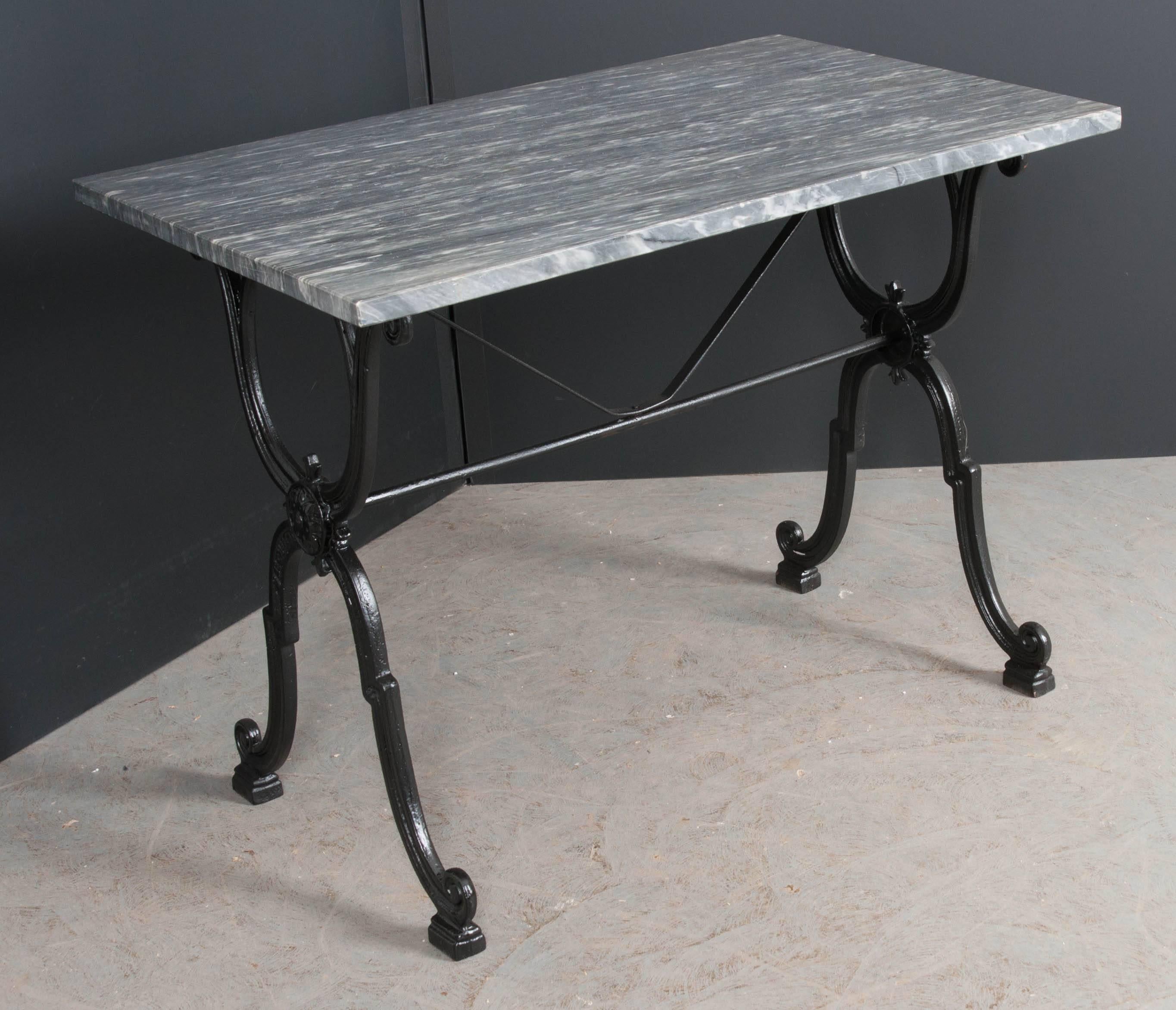 French Early 20th Century Marble-Top Garden Table 2