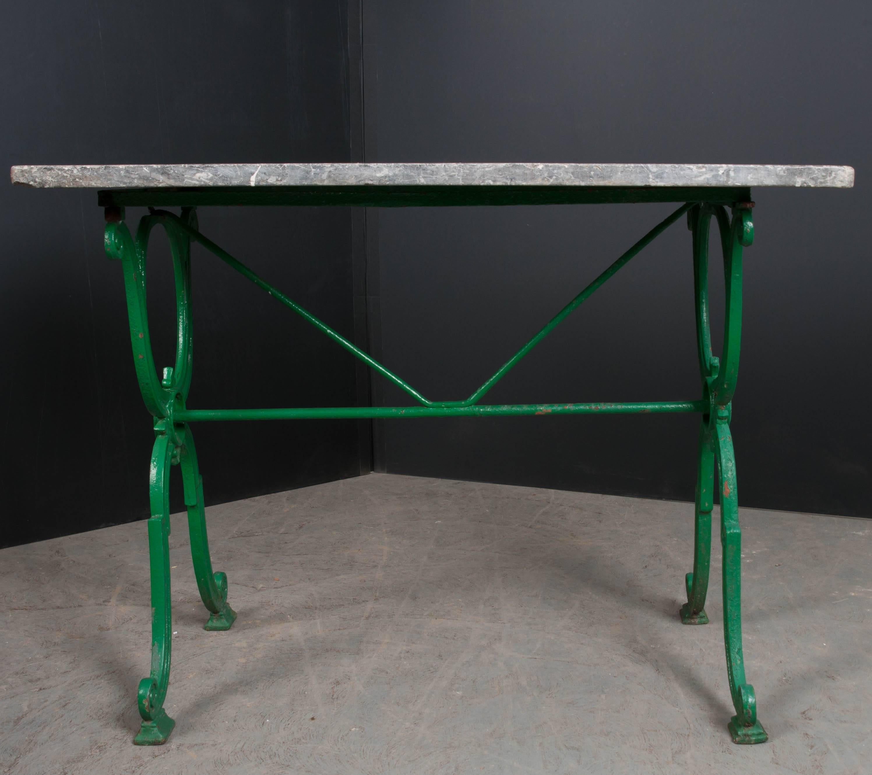 French Early 20th Century Marble Top Garden Table 2