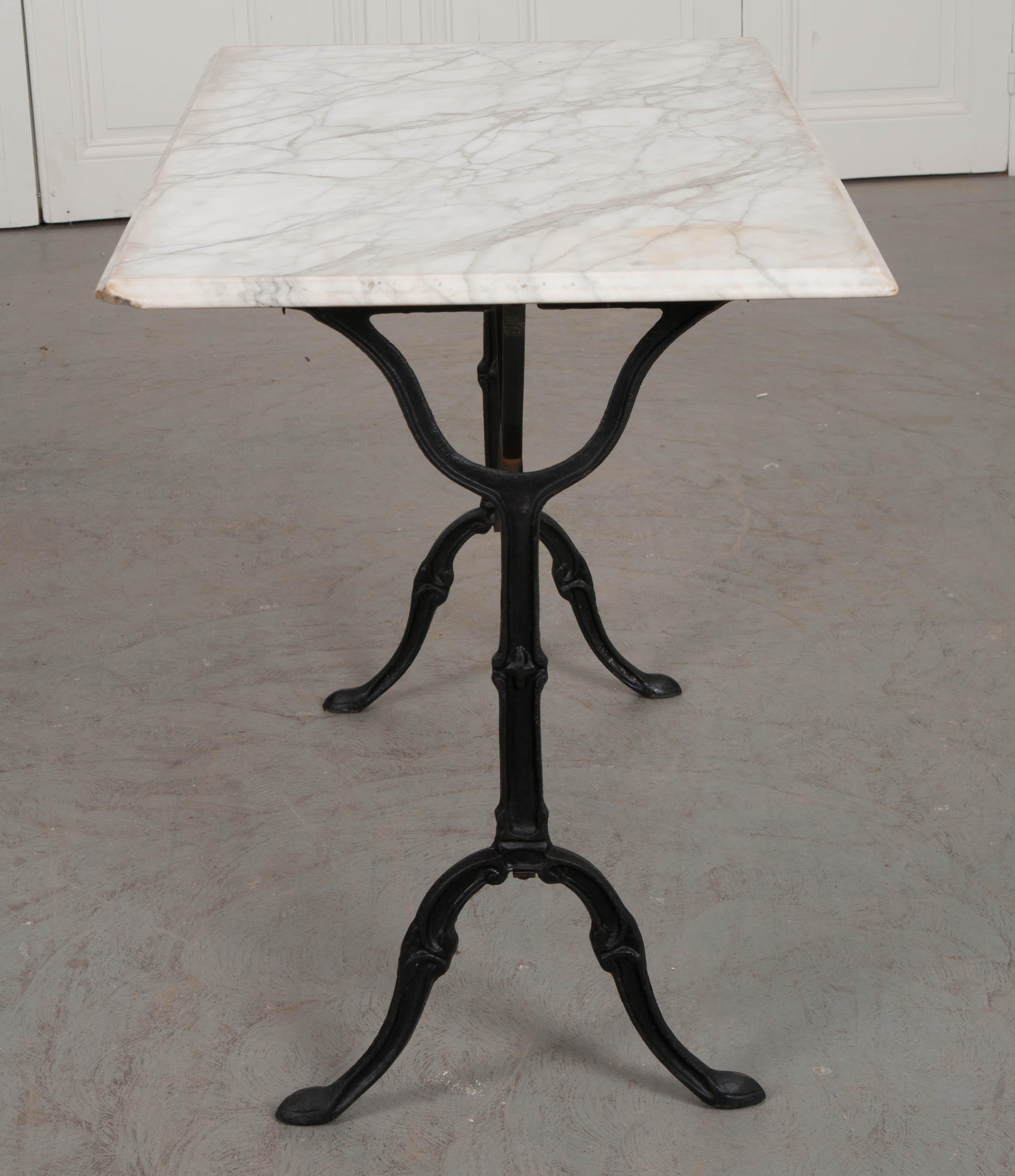 French Early 20th Century Marble-Top Garden Table 2