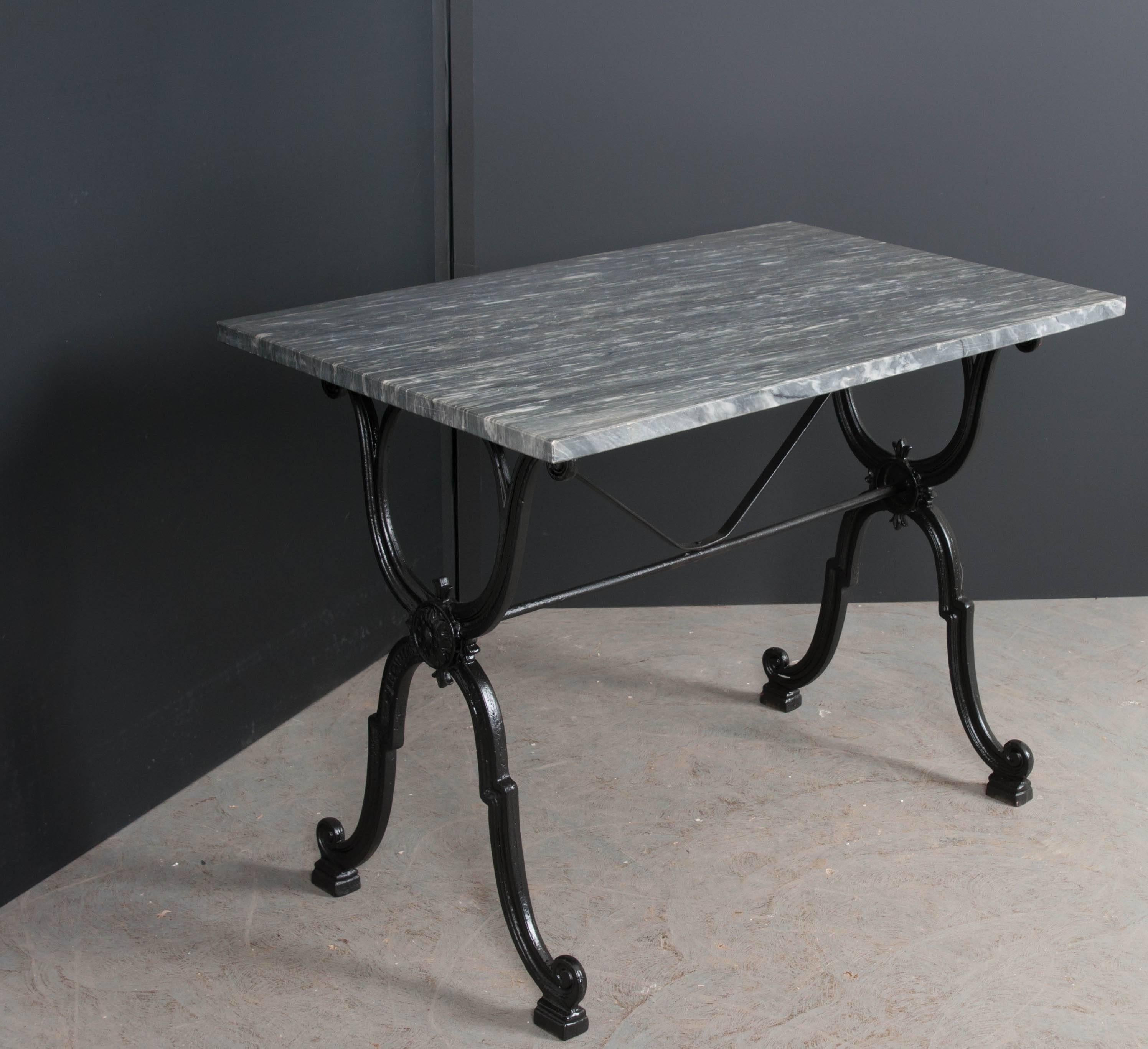 French Early 20th Century Marble-Top Garden Table 3