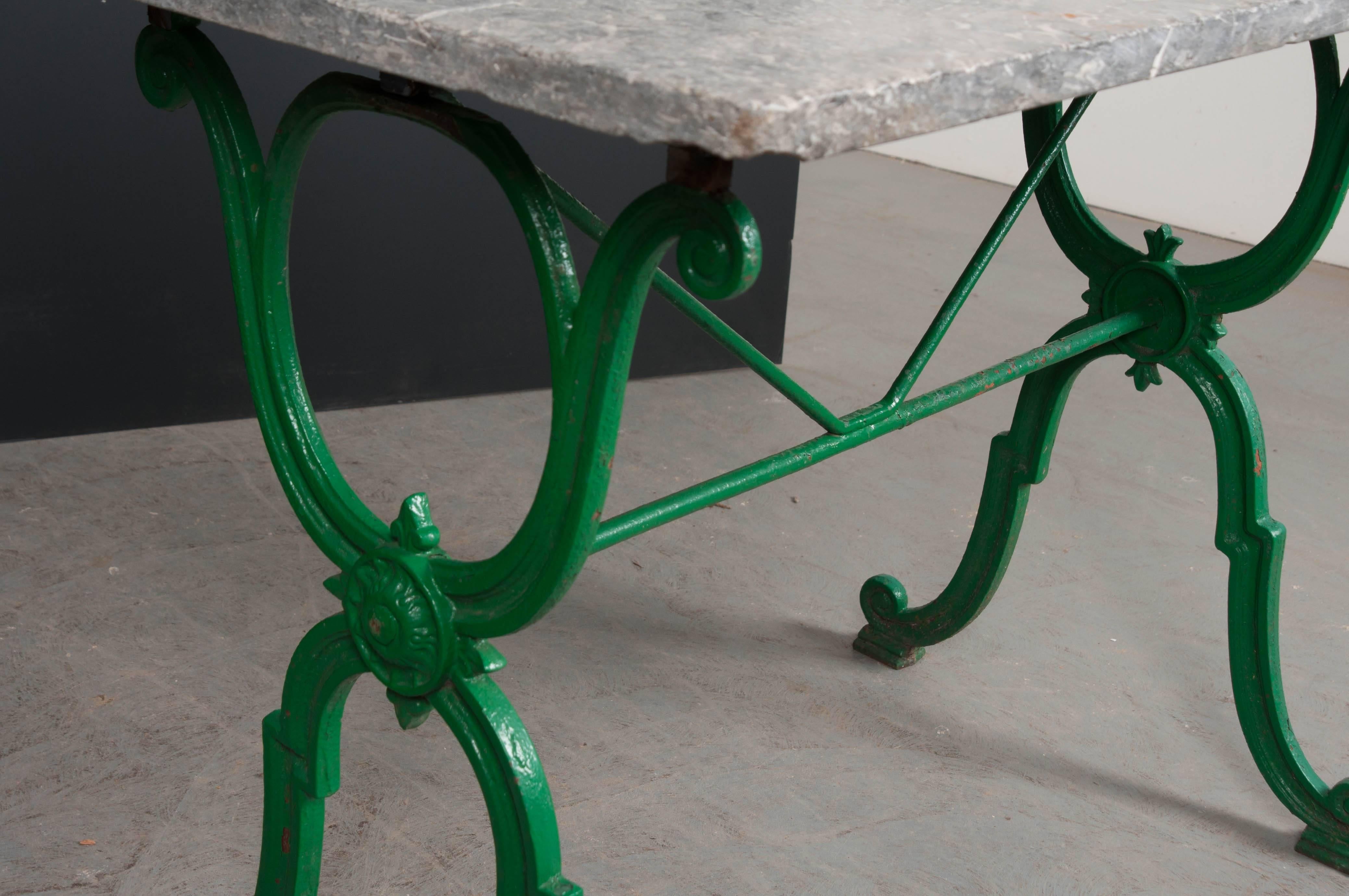 French Early 20th Century Marble Top Garden Table 3
