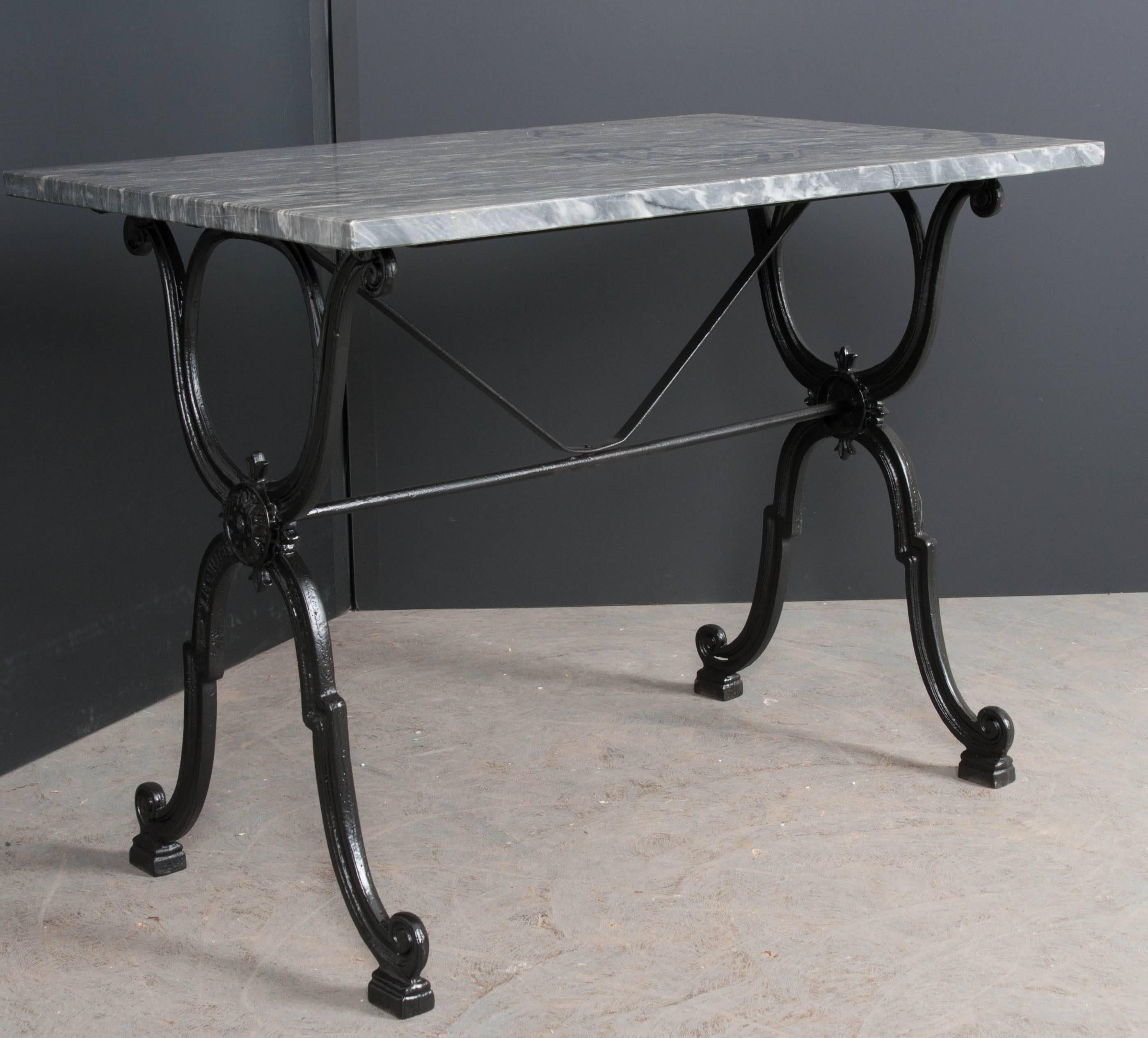 French Early 20th Century Marble-Top Garden Table 4