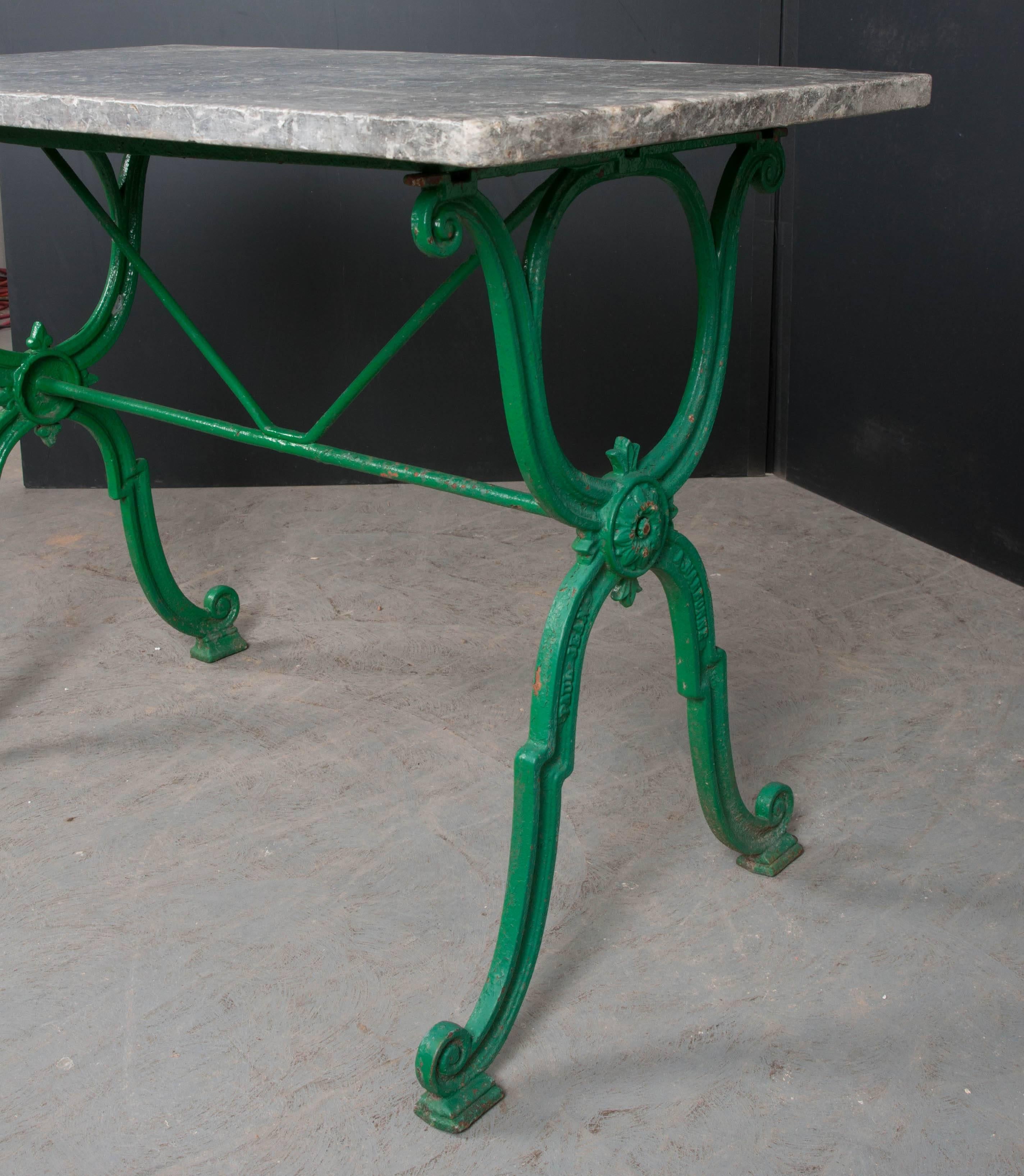 French Early 20th Century Marble Top Garden Table 4