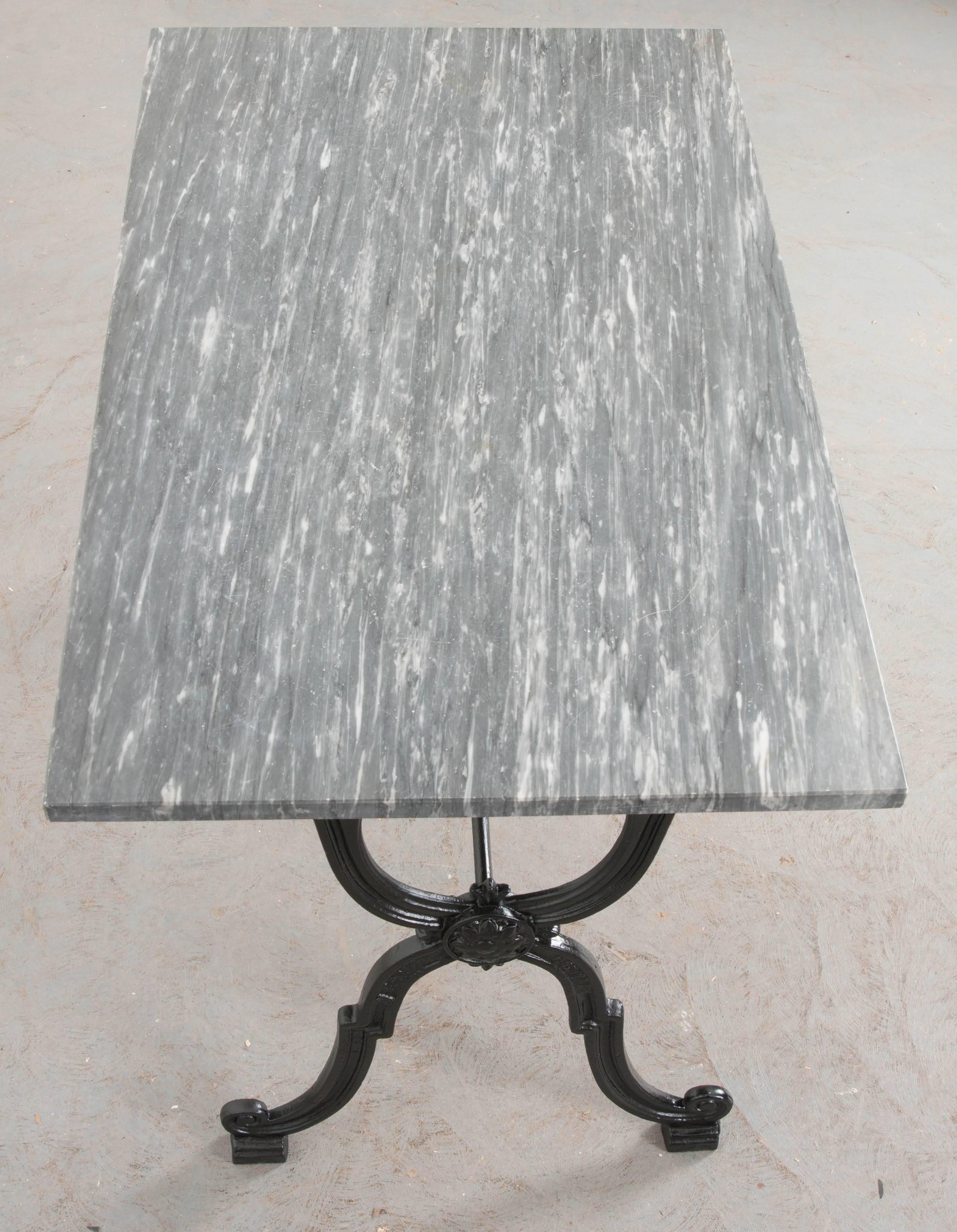French Early 20th Century Marble-Top Garden Table 5