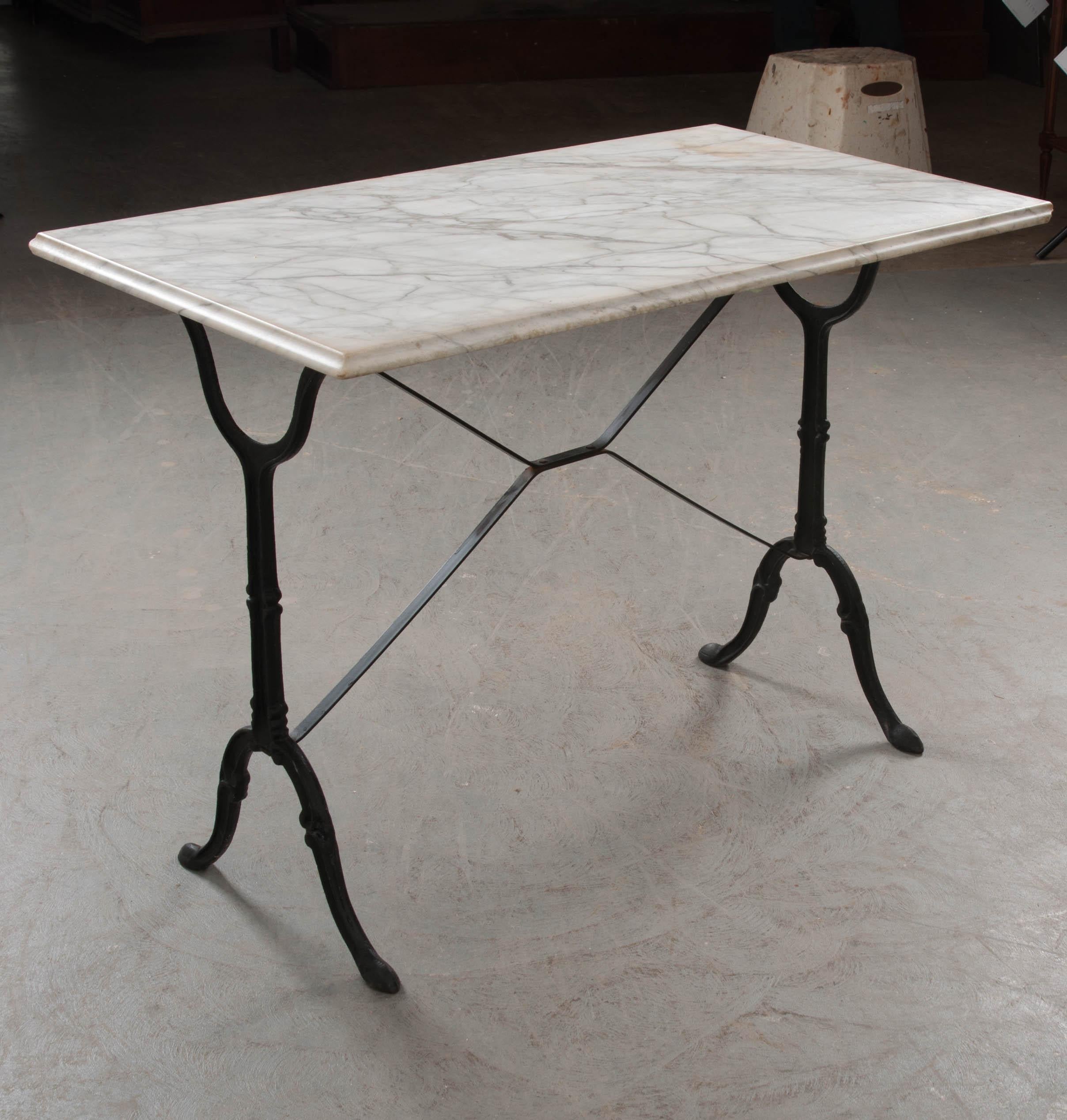 French Early 20th Century Marble-Top Garden Table 5