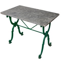 French Early 20th Century Marble Top Garden Table