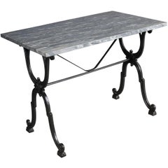 French Early 20th Century Marble-Top Garden Table