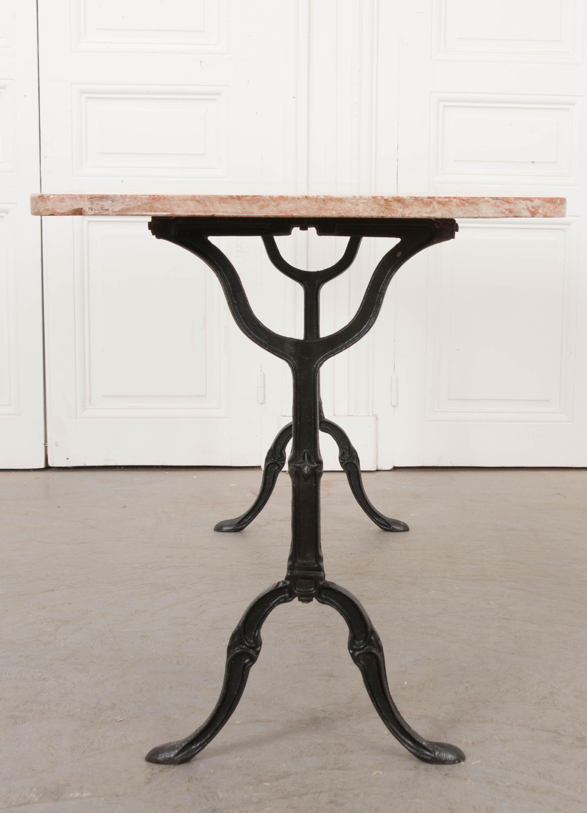 French Early 20th Century Marble Top Long Bistro Table 8