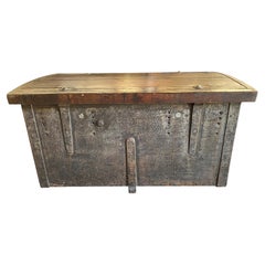 Antique French Early 20th Century Military Trunk