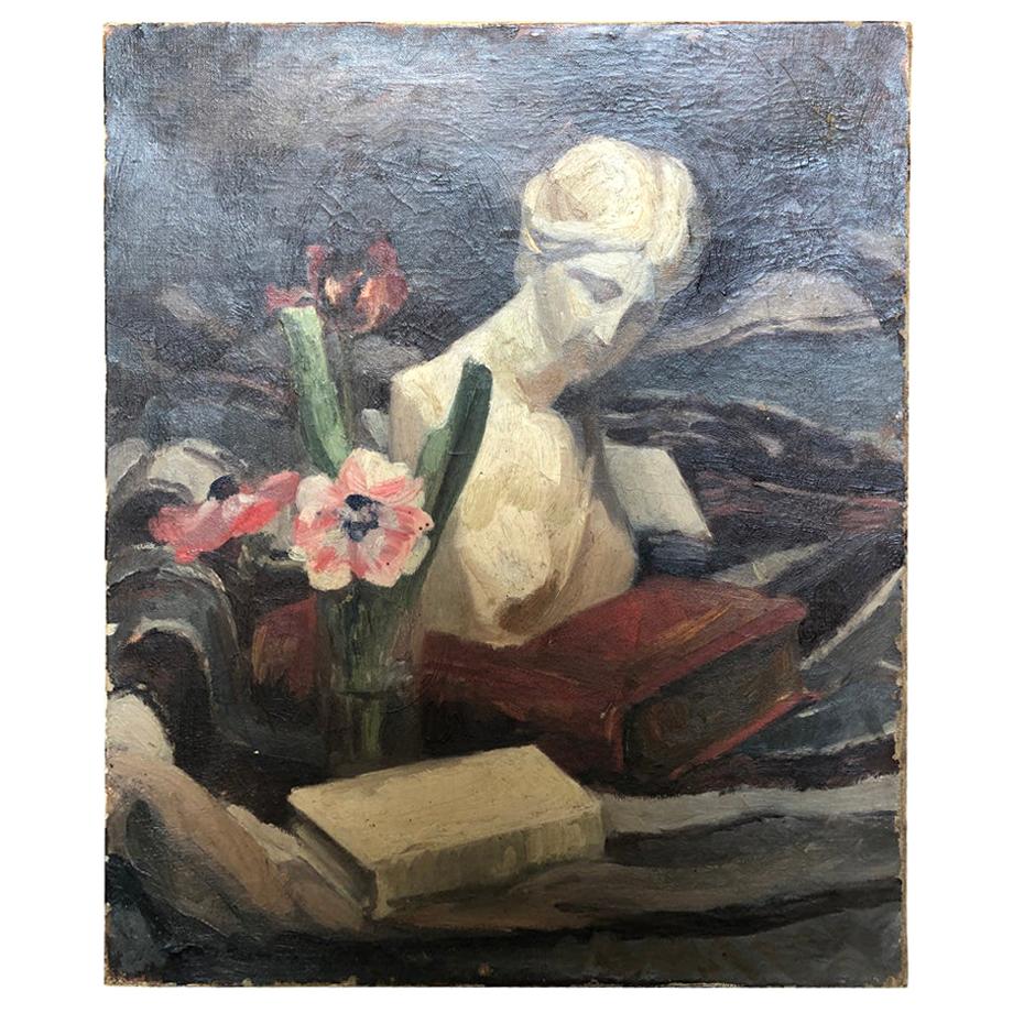 French Early 20th Century Nature Morte Oil Painting