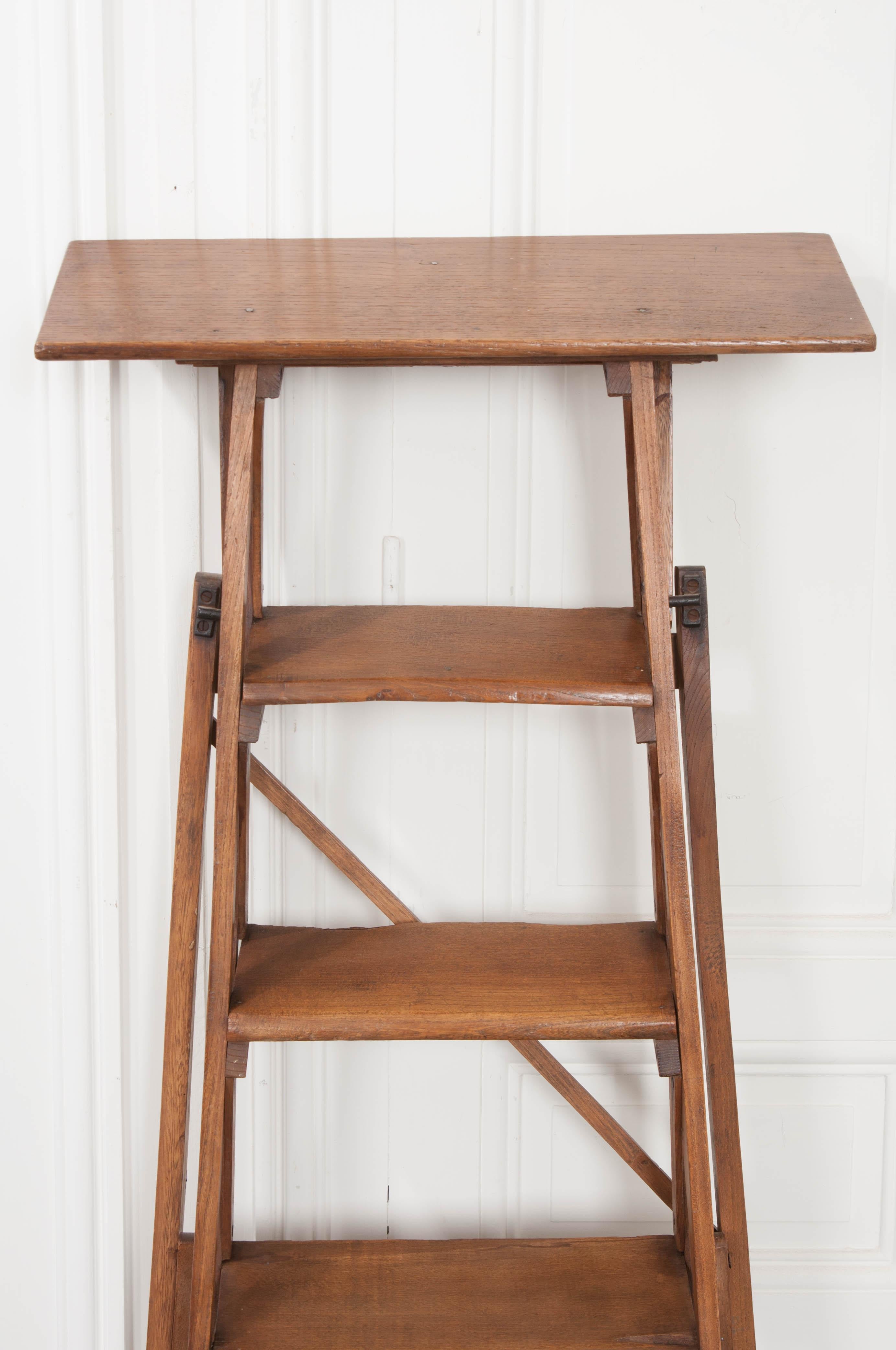 French Early 20th Century Oak Folding Ladder 9