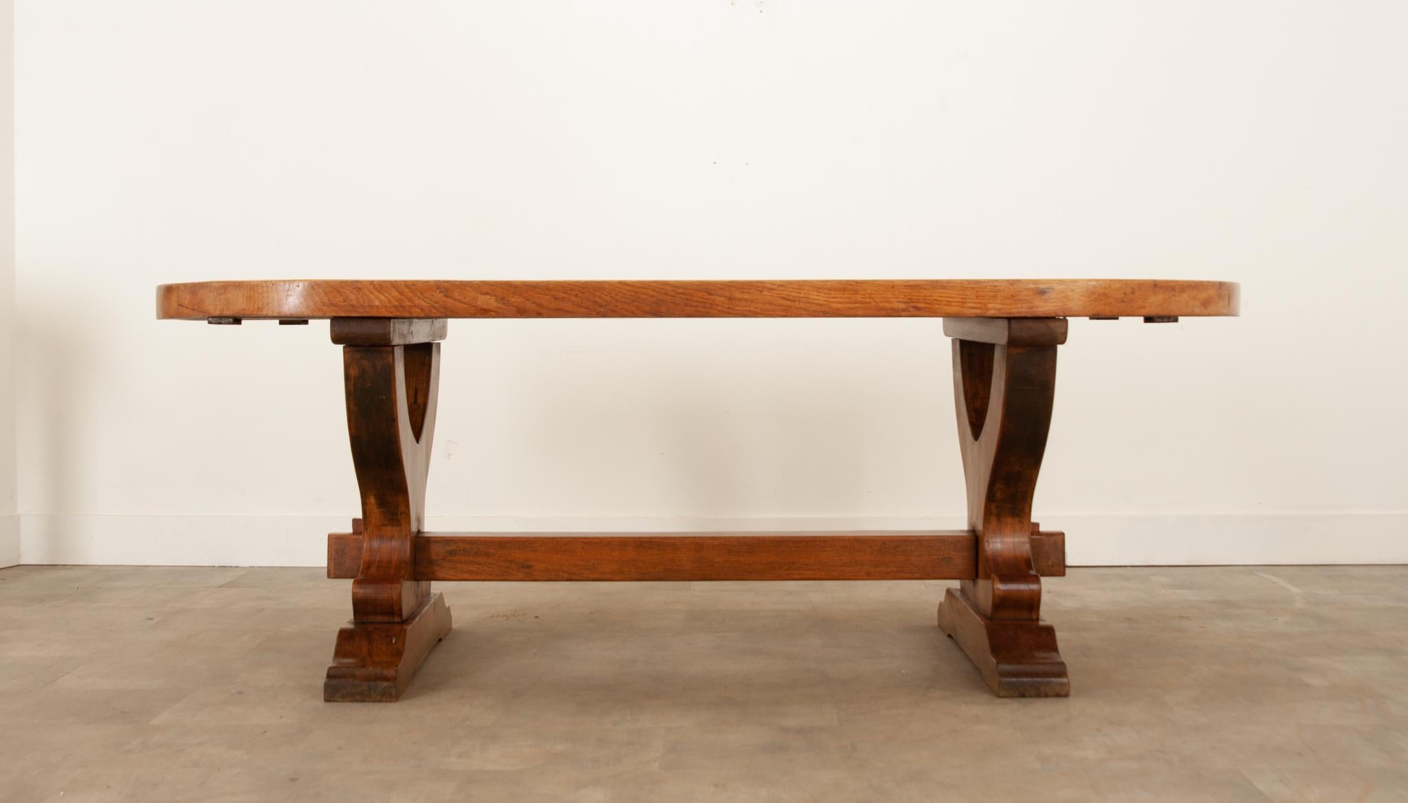 Other French Early 20th Century Oak Thick Top Dining Table