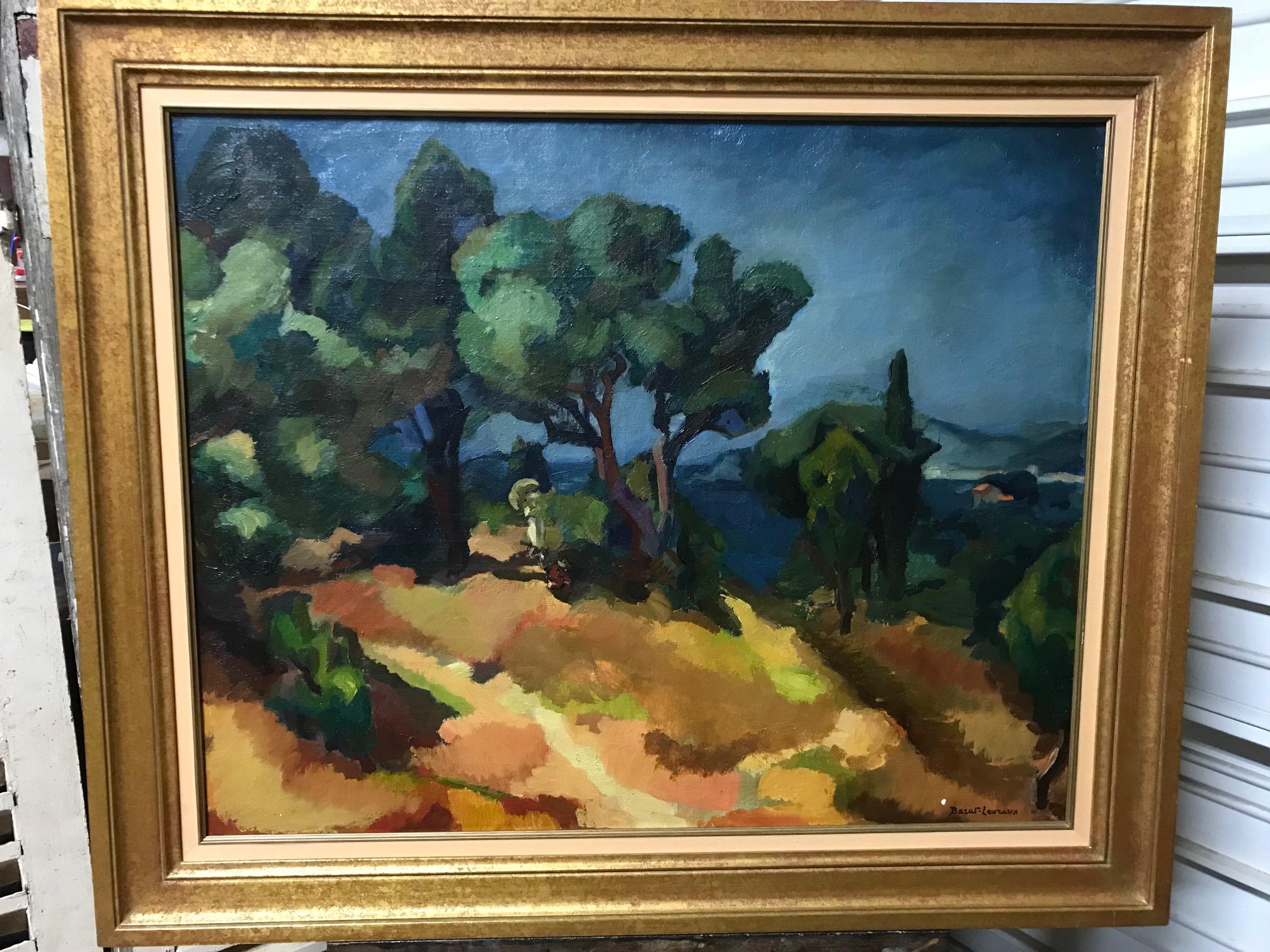 French Early 20th Century Oil on Canvas In Good Condition For Sale In Stockbridge, GA
