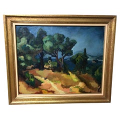 French Early 20th Century Oil on Canvas signed Barat-Levraux