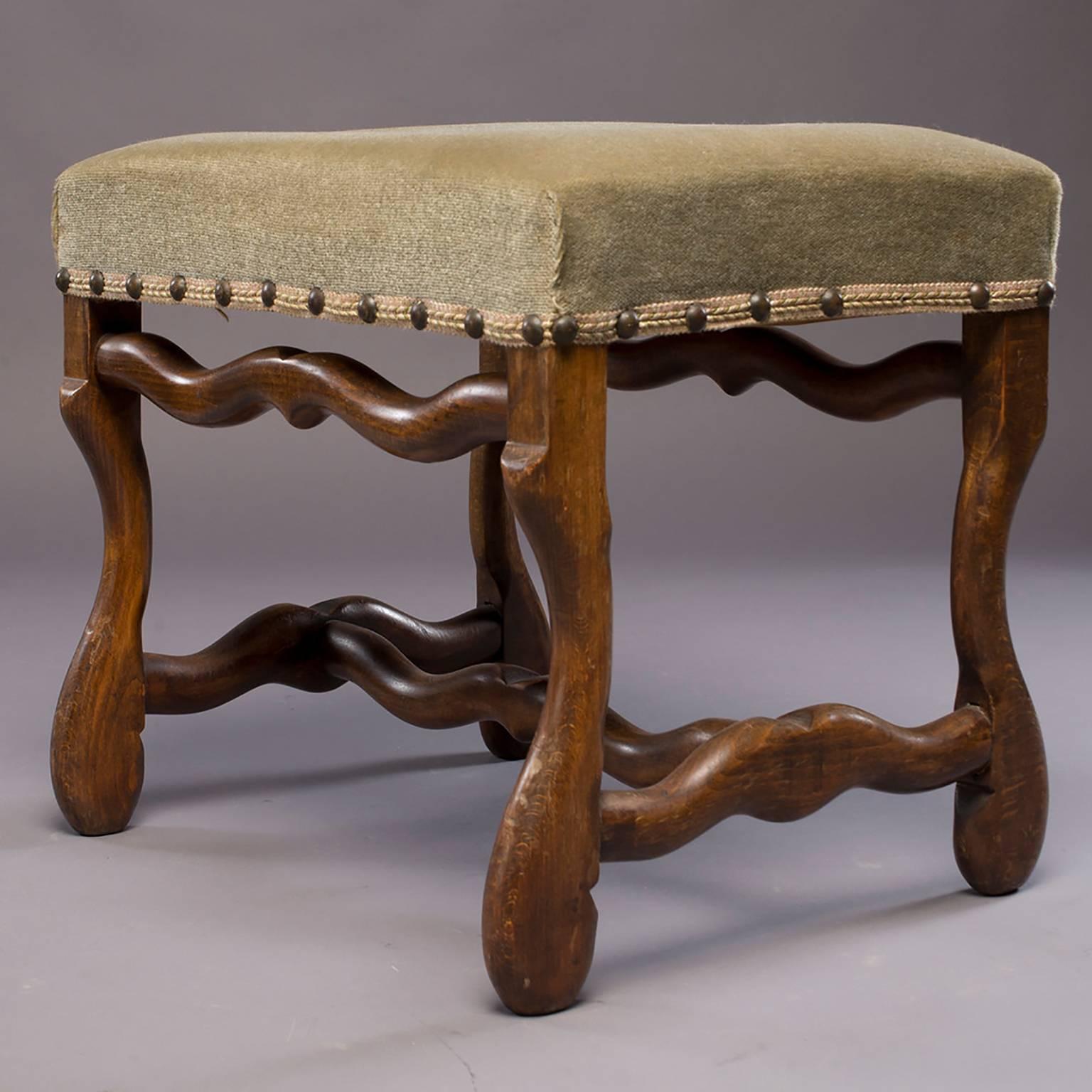 Louis XIII French Early 20th Century Os De Mouton Stool or Bench