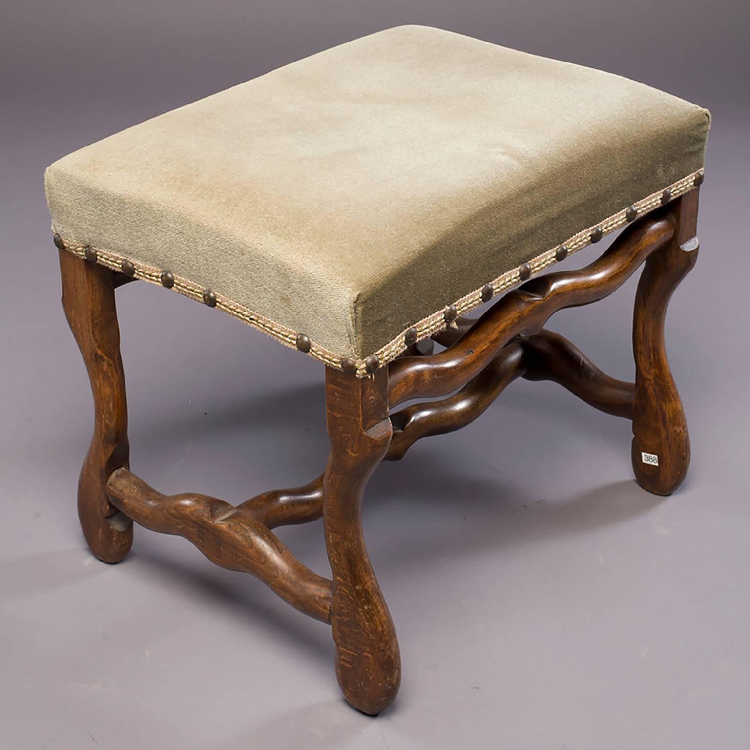 French Early 20th Century Os De Mouton Stool or Bench In Good Condition In Troy, MI