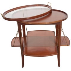 Antique French Early 20th Century Oval Mahogany Tea Table