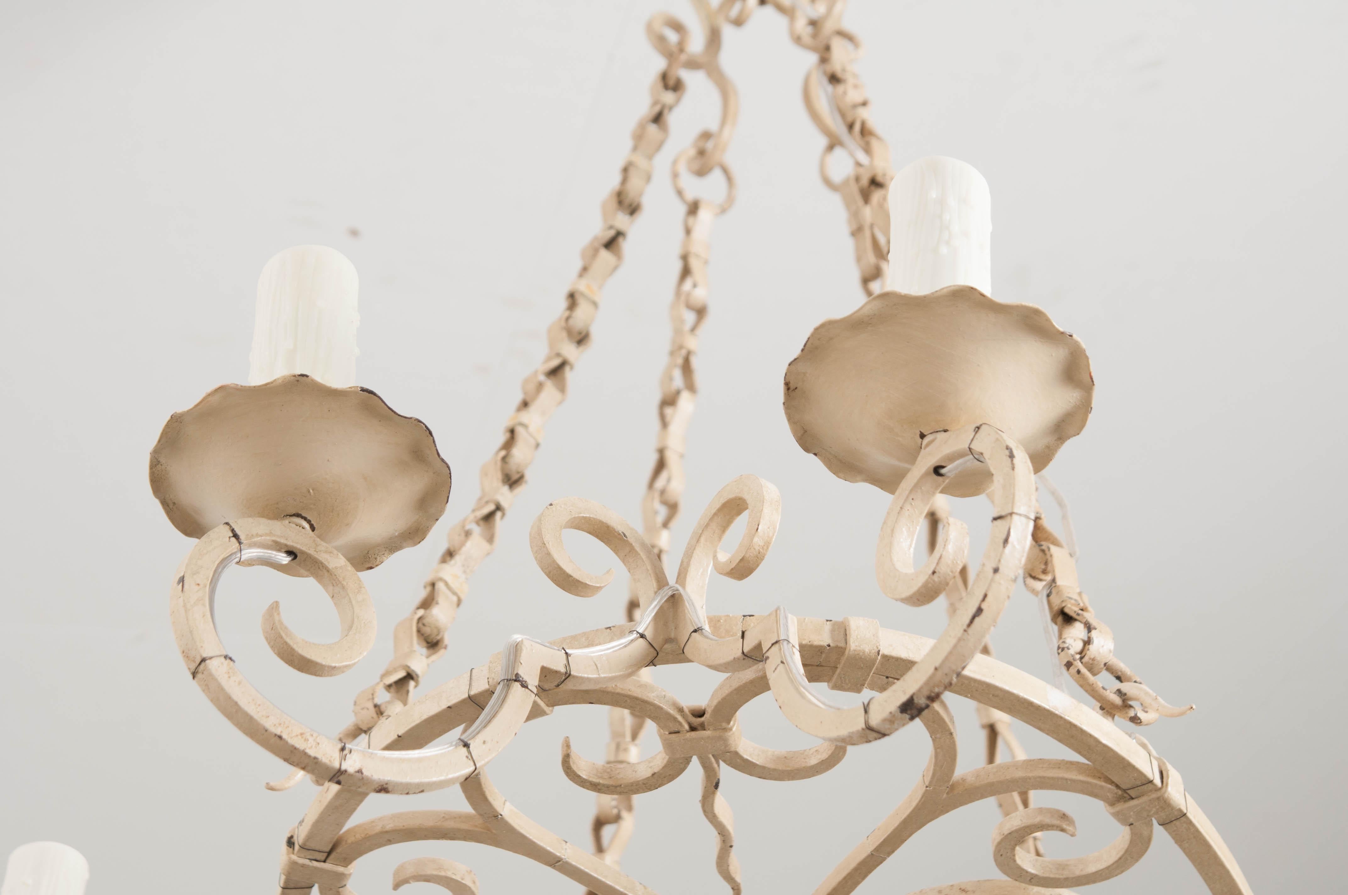 French Early 20th Century Painted Chandelier 8