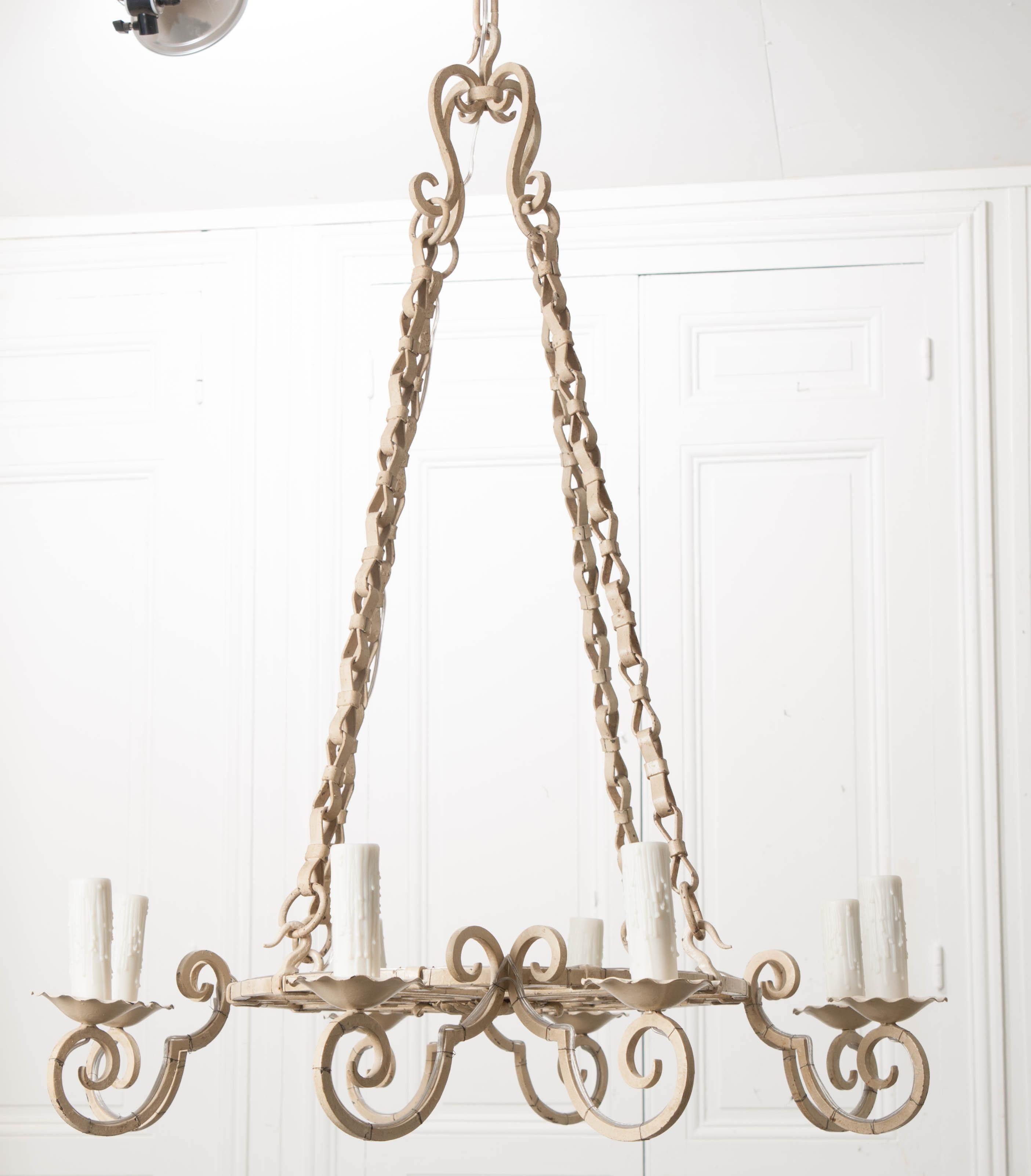 French Early 20th Century Painted Chandelier (Französisch)