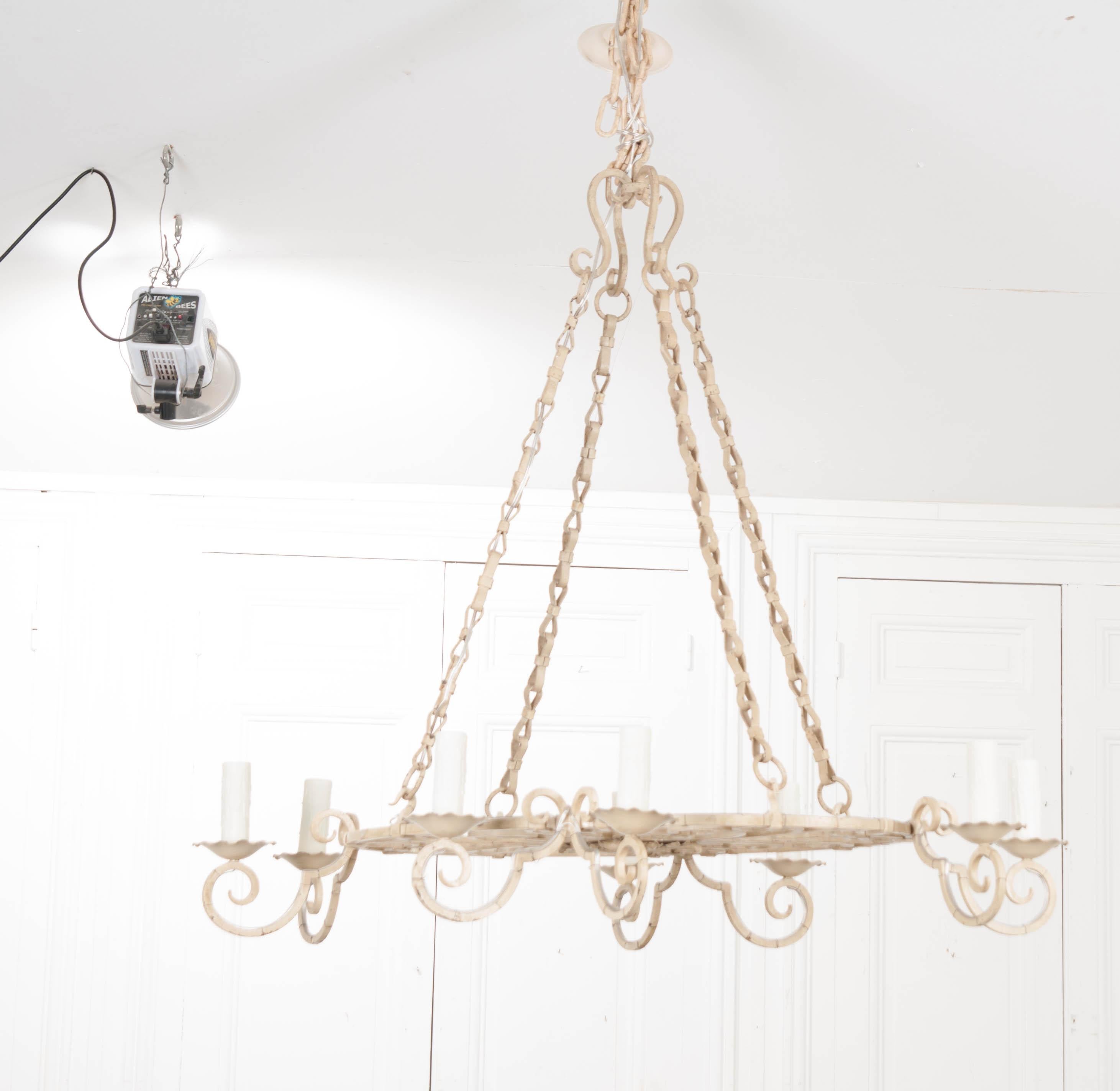 French Early 20th Century Painted Chandelier (Gemalt)