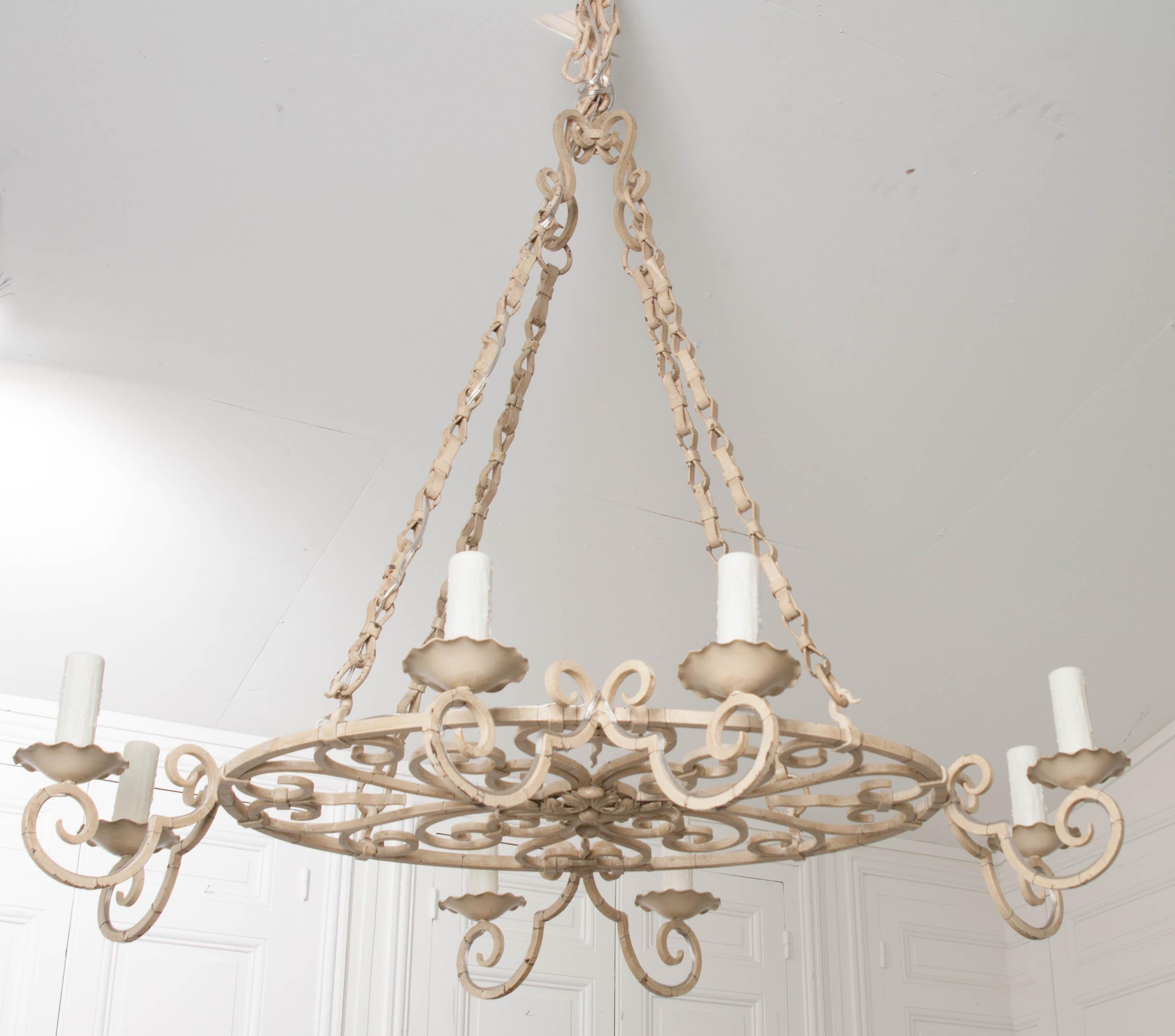 French Early 20th Century Painted Chandelier (20. Jahrhundert)