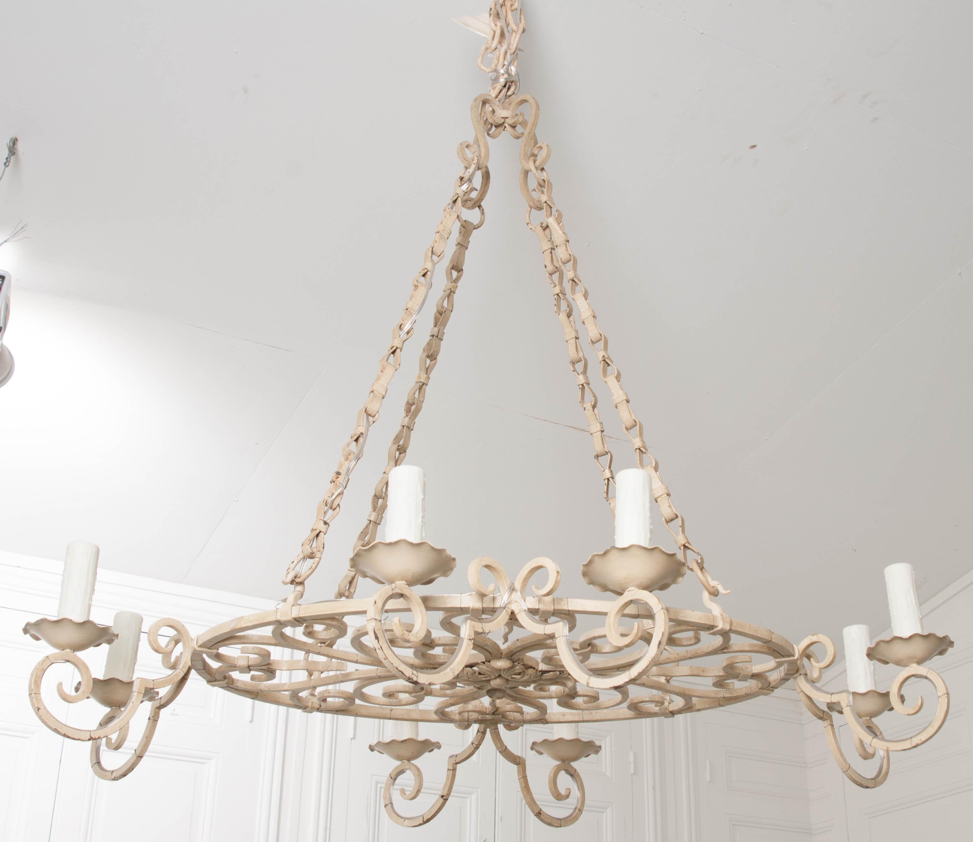 French Early 20th Century Painted Chandelier 4