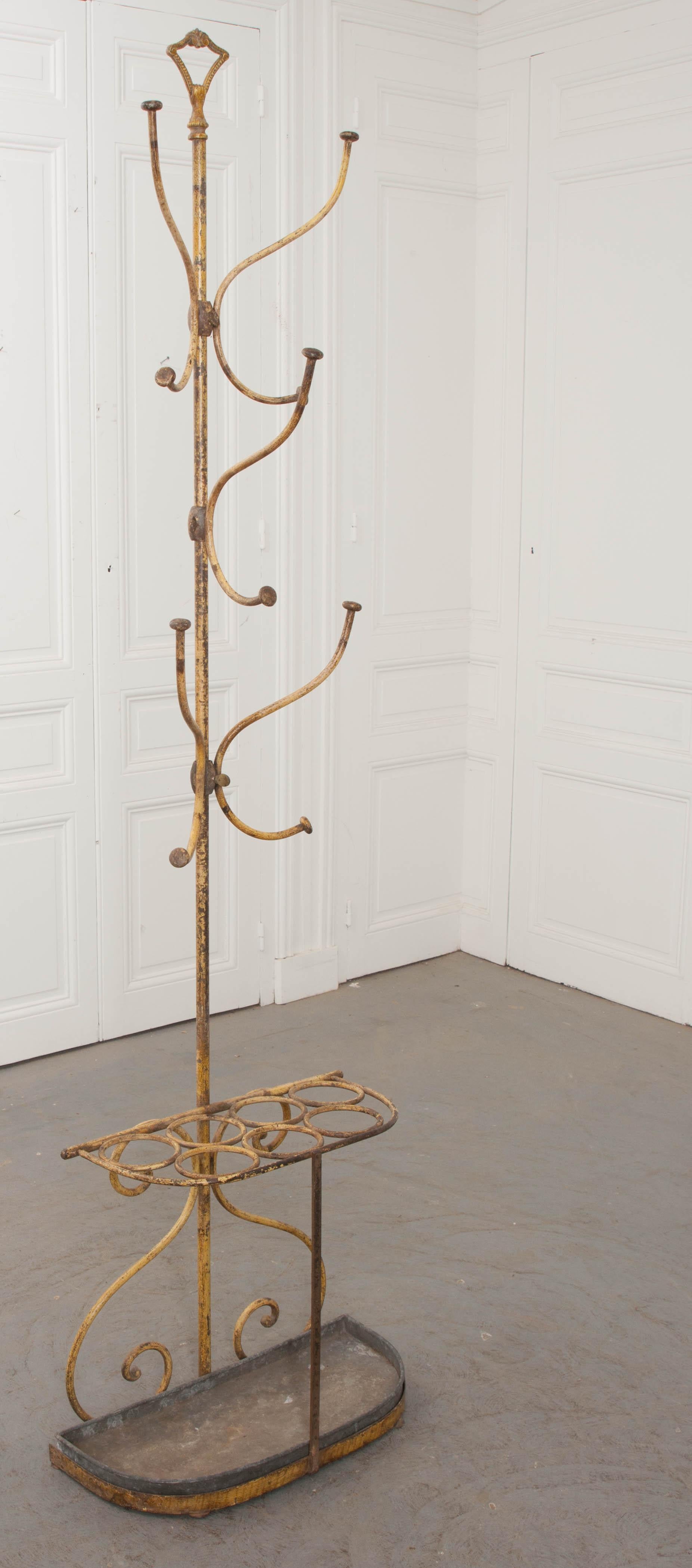 French Early 20th Century Painted Metal Hall Tree 1