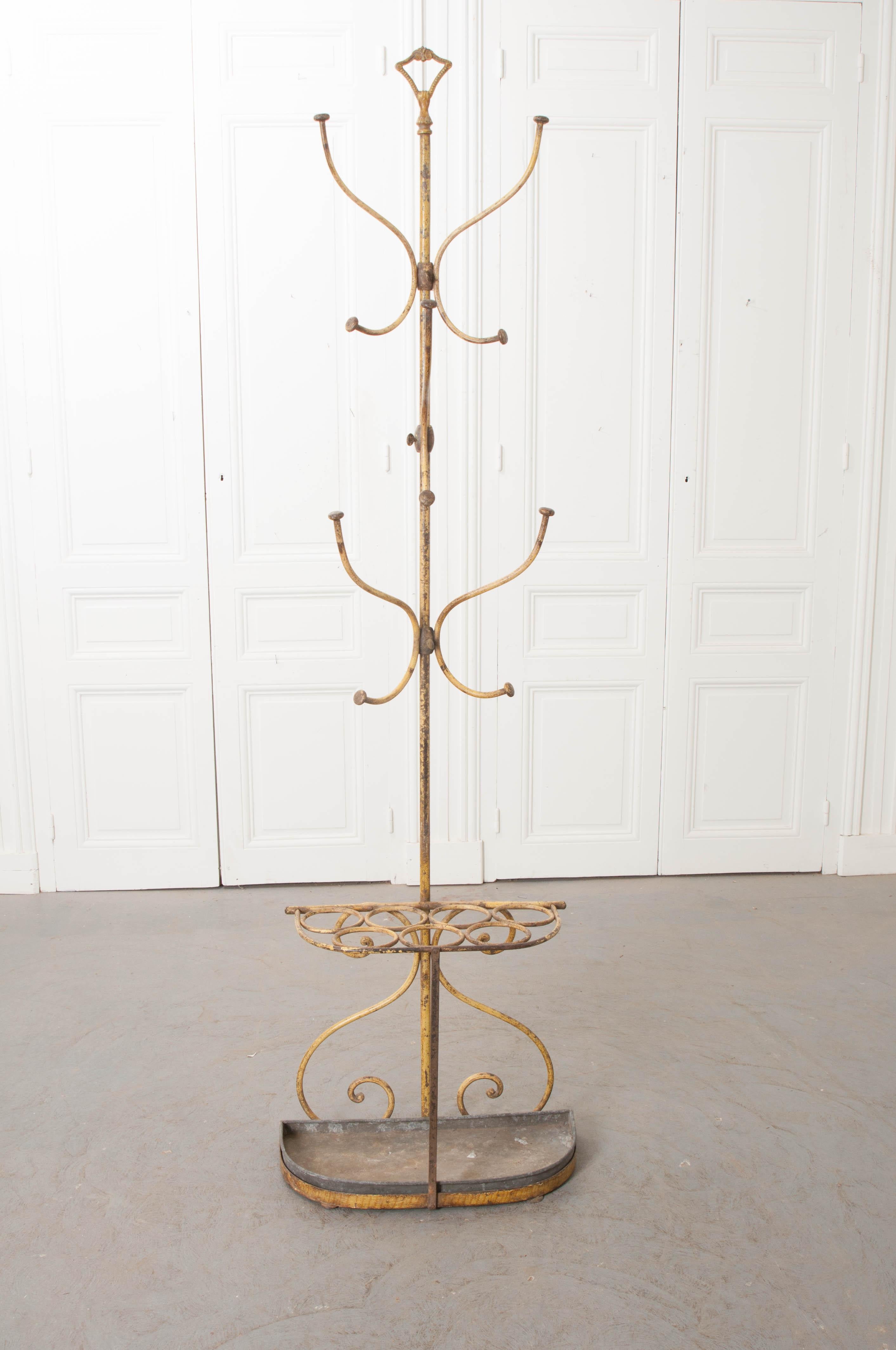 French Early 20th Century Painted Metal Hall Tree 2