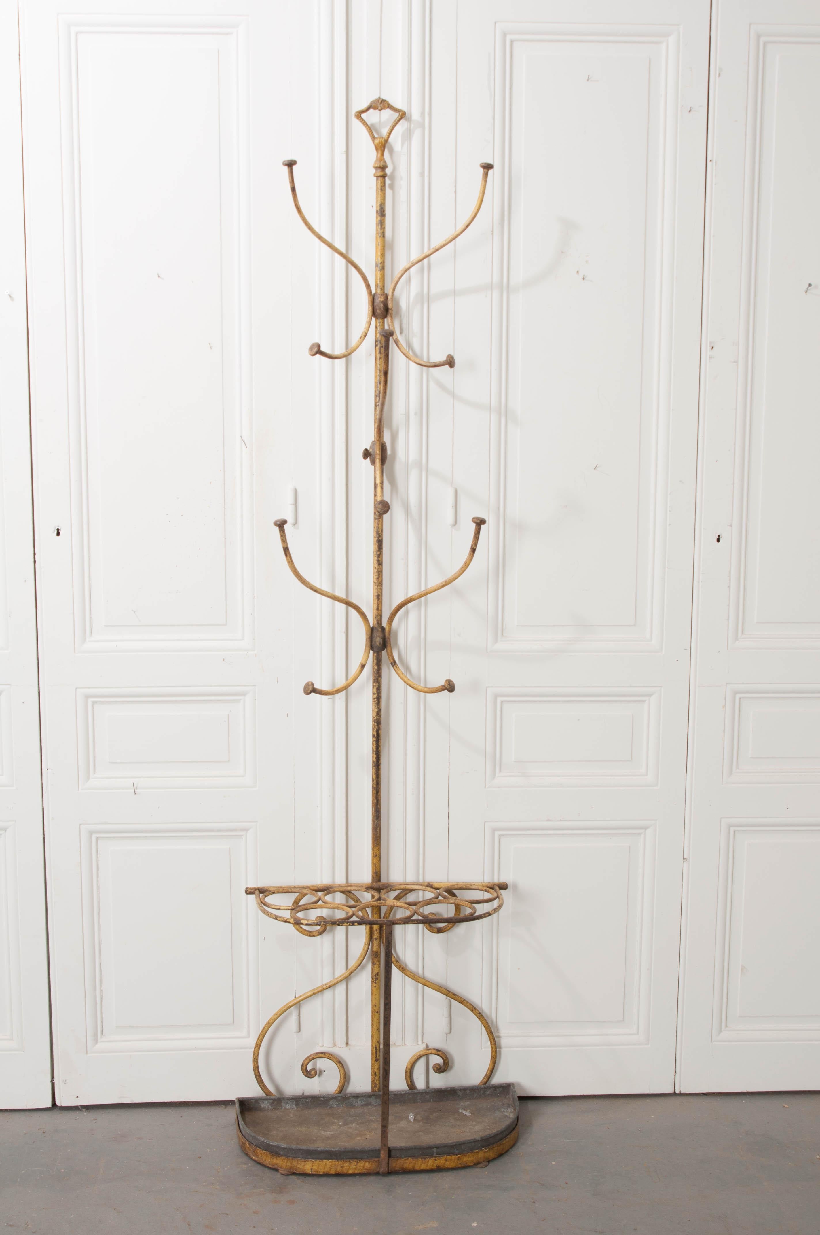 French Early 20th Century Painted Metal Hall Tree 3