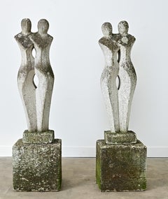 French Early 20th Century Pair of Modern Garden Statues