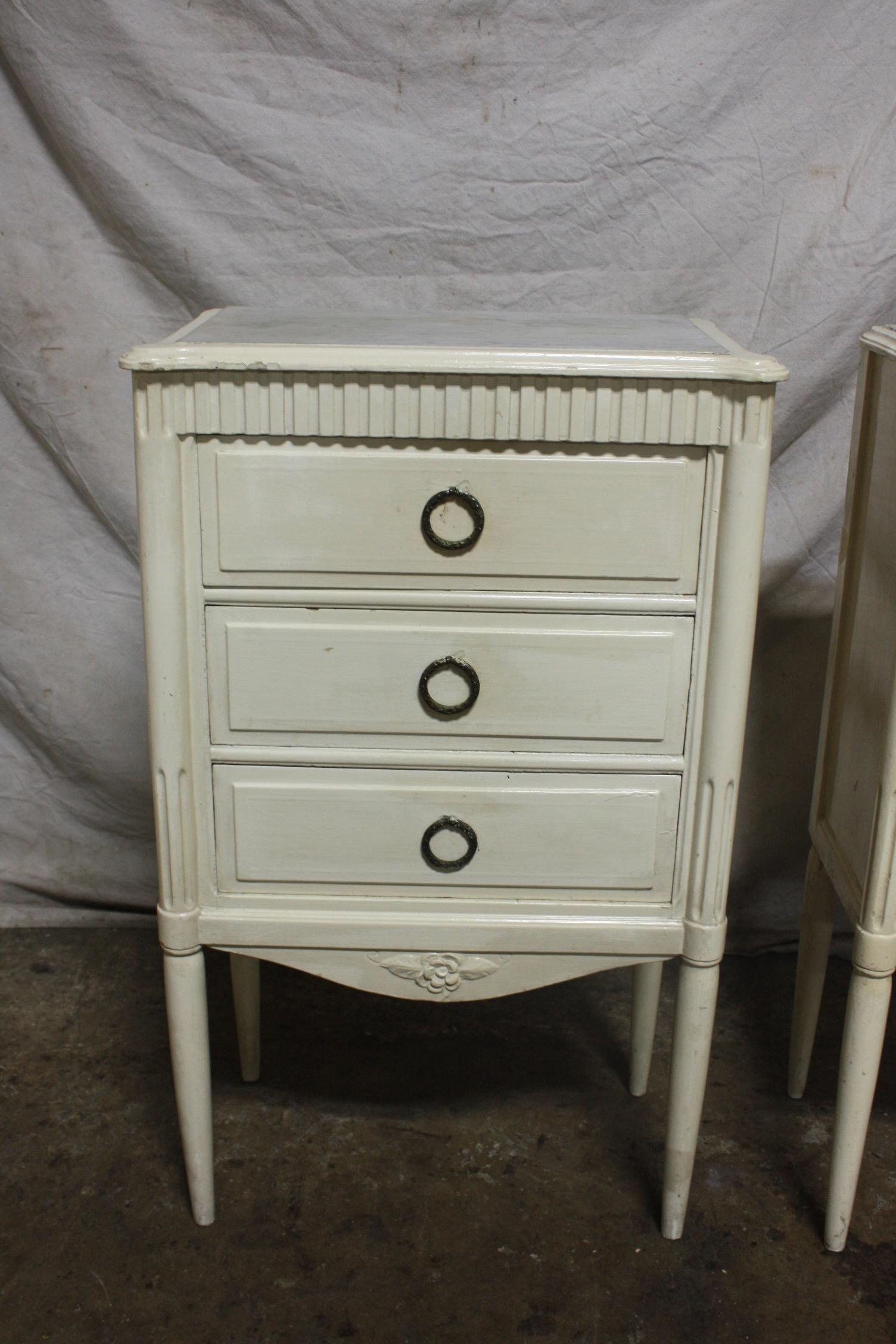 Lacquered French Early 20th Century Pair of Night Stands