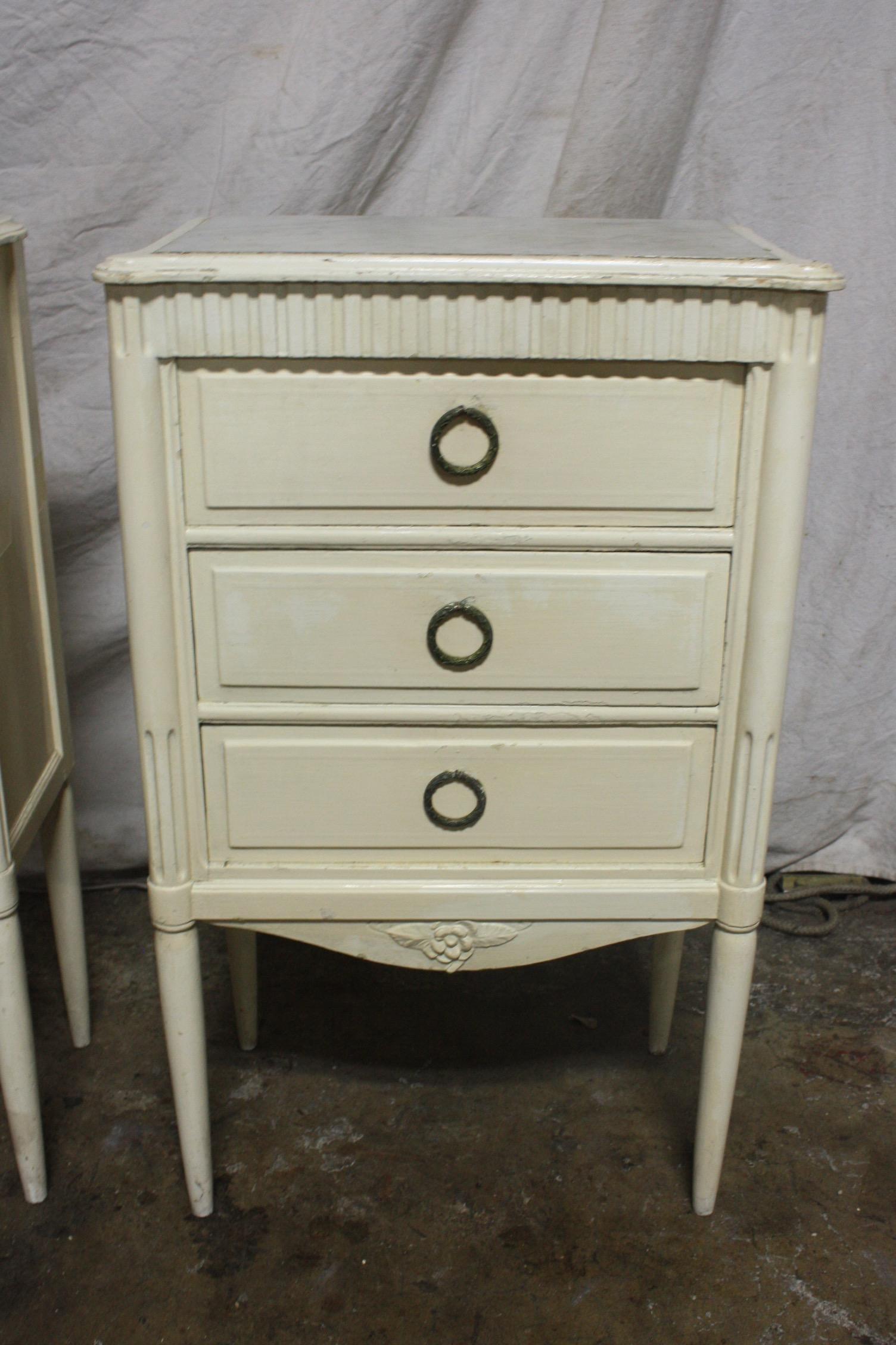 Marble French Early 20th Century Pair of Night Stands