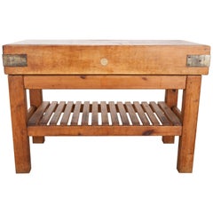 French Early 20th Century Pine Butcher Block