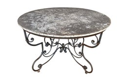 French Early 20th Century Round Garden Dining Table