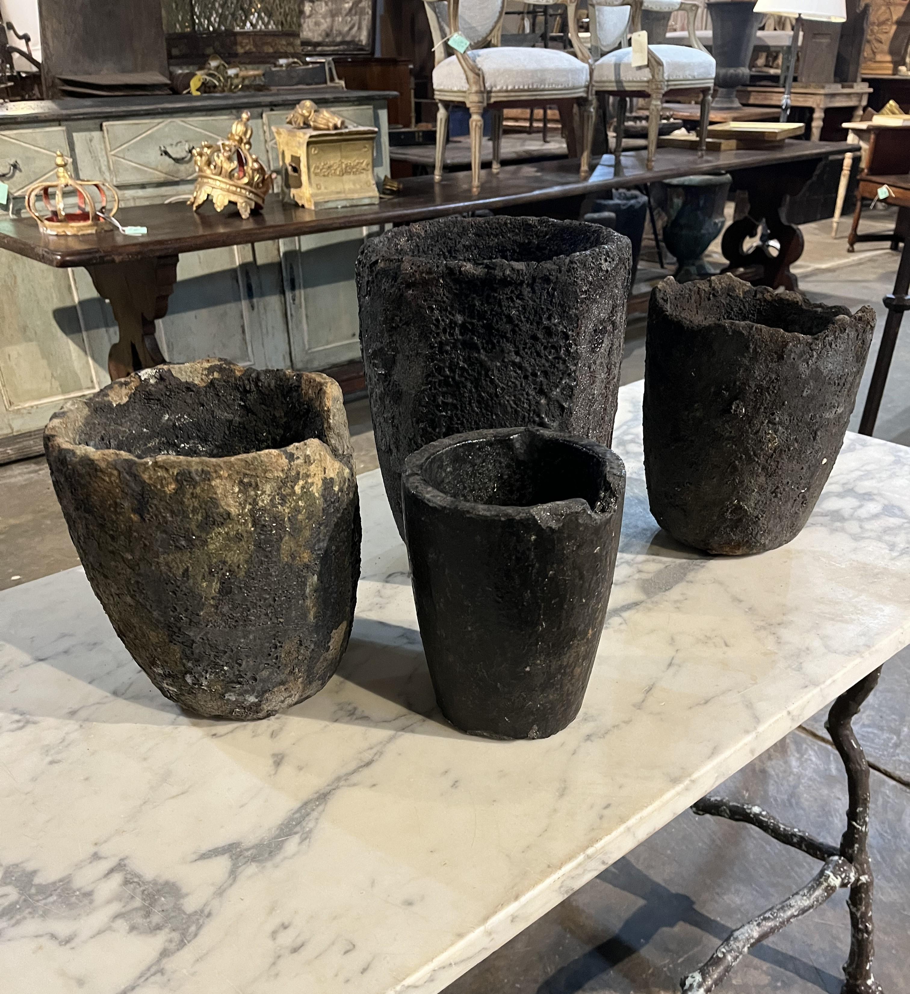 French Early 20th Century Set Of 4 Foundry Pots In Good Condition In Round Top, TX