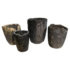 Antique French Early 20th Century Set Of 4 Foundry Pots