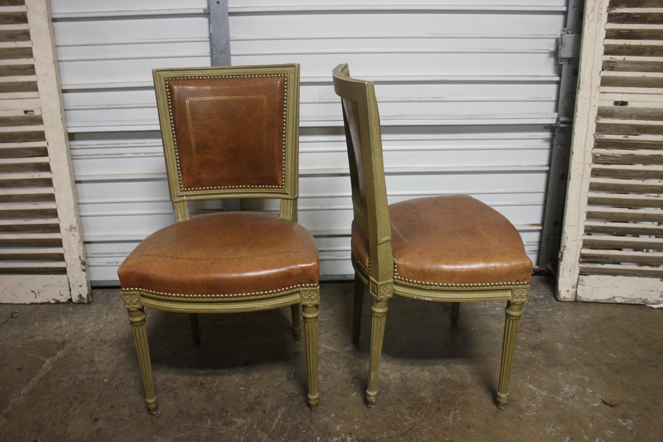 French Early 20th Century set of 6 Dining Room Chairs Signed Gouffe a Paris For Sale 5