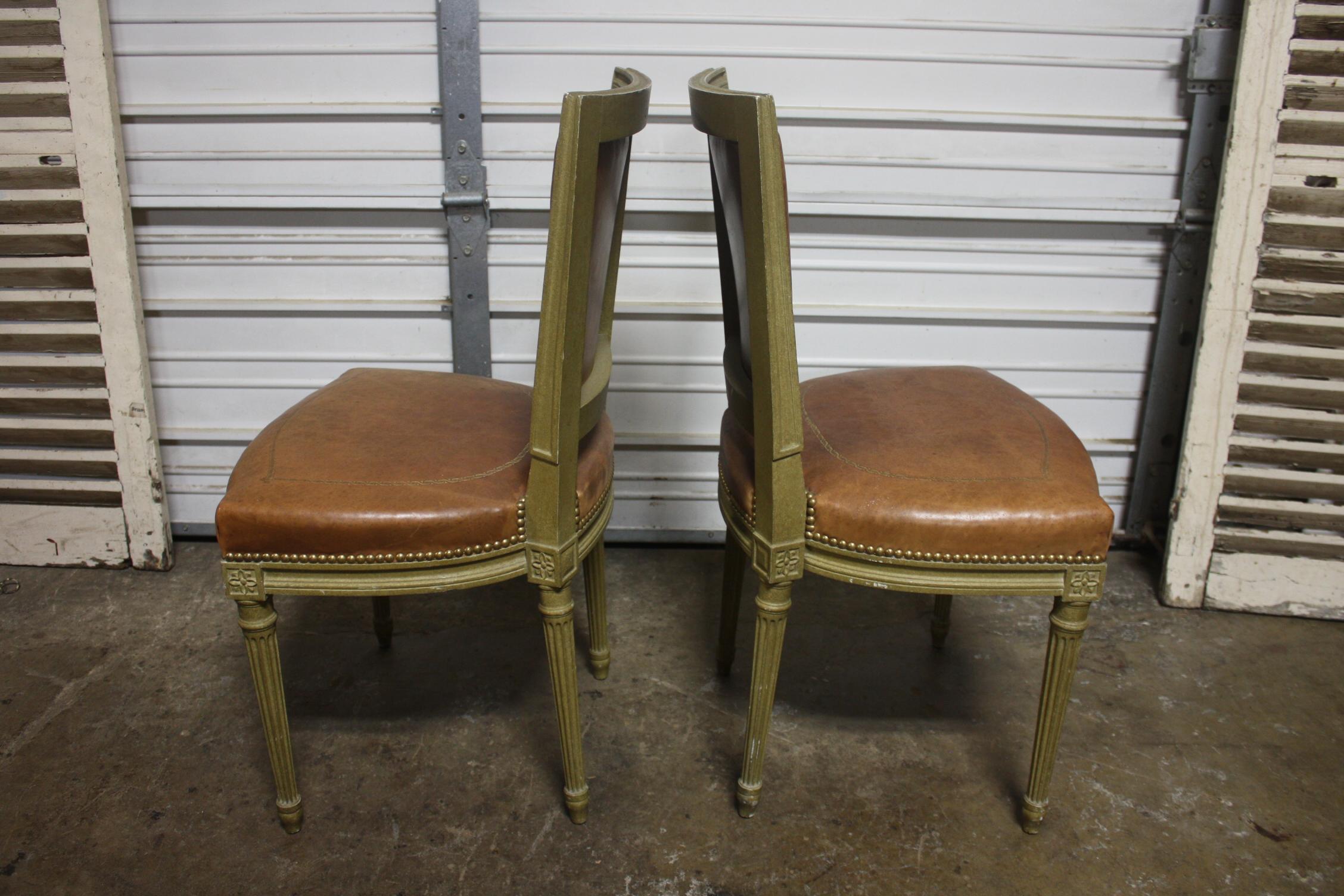 French Early 20th Century set of 6 Dining Room Chairs Signed Gouffe a Paris For Sale 6