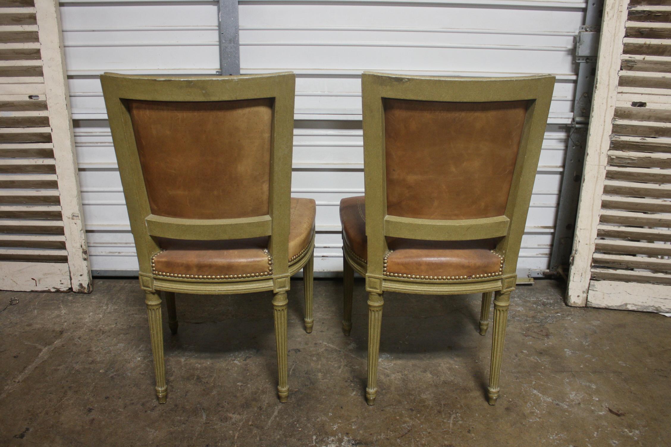 French Early 20th Century set of 6 Dining Room Chairs Signed Gouffe a Paris For Sale 7